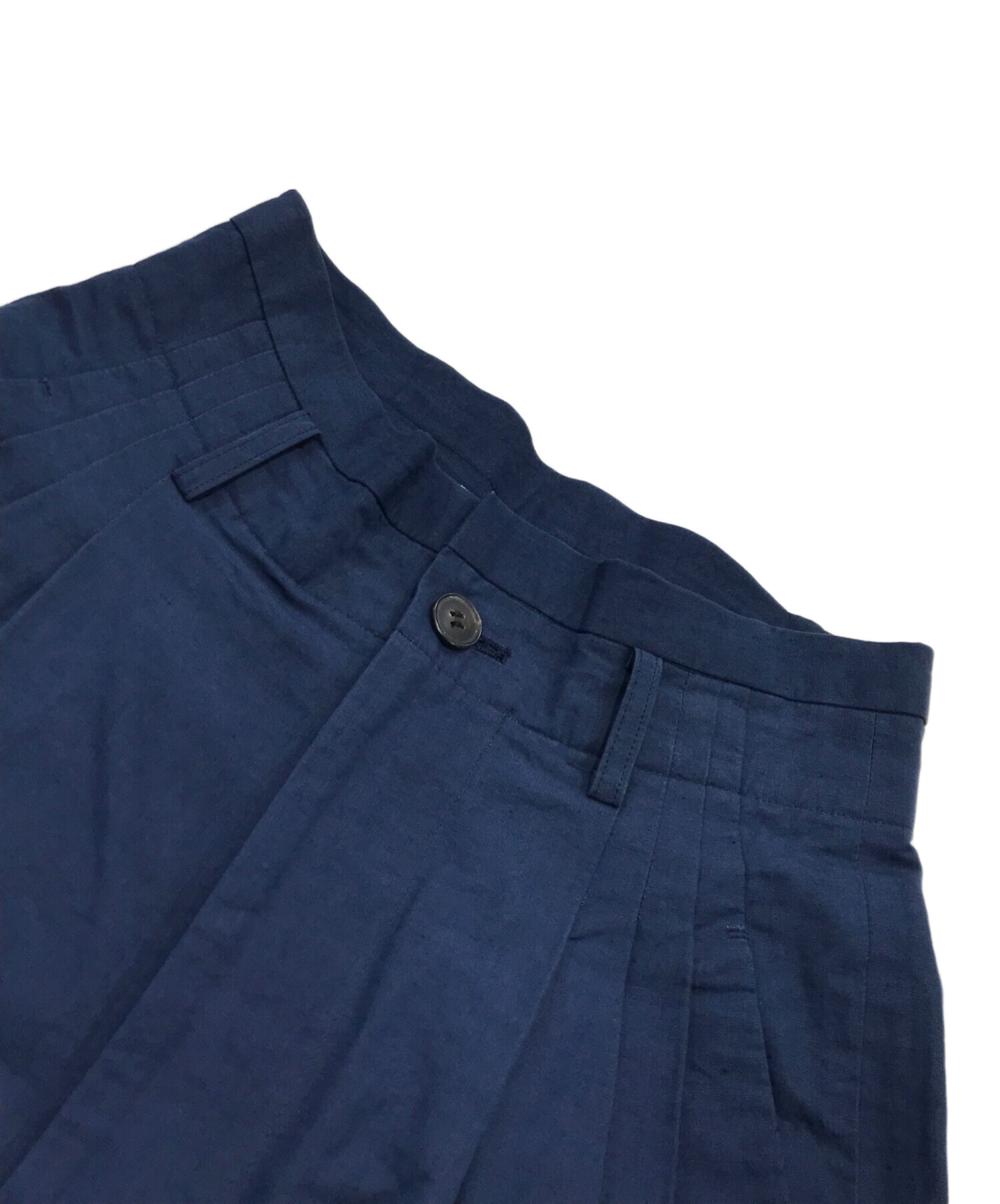 中古・古着通販】ISSEY MIYAKE (イッセイミヤケ) リネン混タックワイド