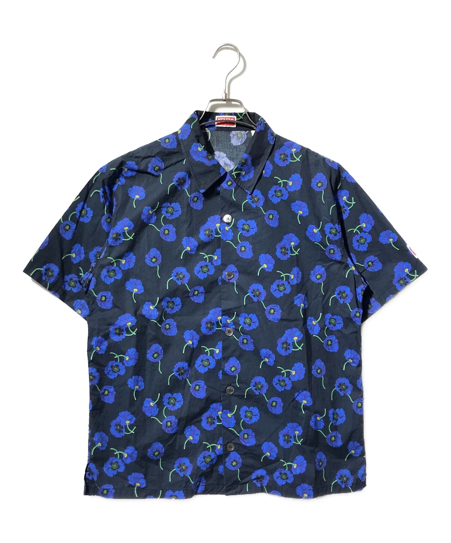 KENZO ケンゾー カジュアルシャツ XL 青 【古着】【中古】【送料無料】 中古・古着通販】KENZO (ケンゾー) アロハシャツ ブラック×ブルー