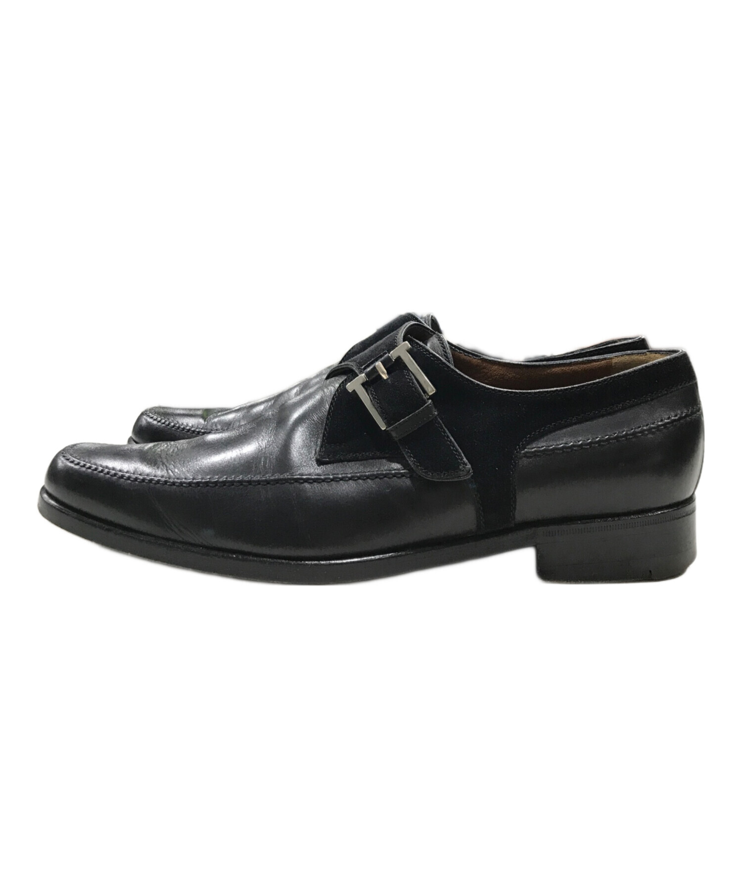 a.testoni ブラック ドレスシューズ　サイズ7 未使用品　定価約11万円 中古・古着通販】a.testoni (アテストーニ) モンクストラップシューズ