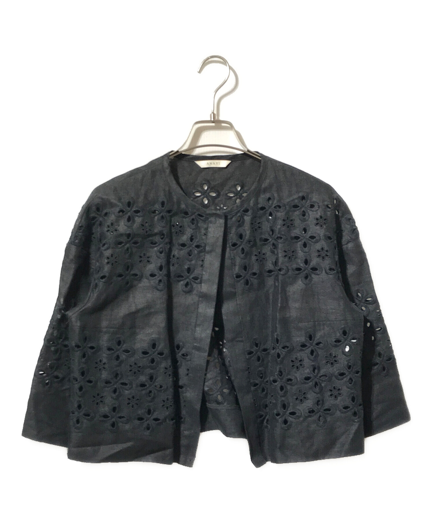 中古・古着通販】ANAYI (アナイ) カットワークノーカラージャケット