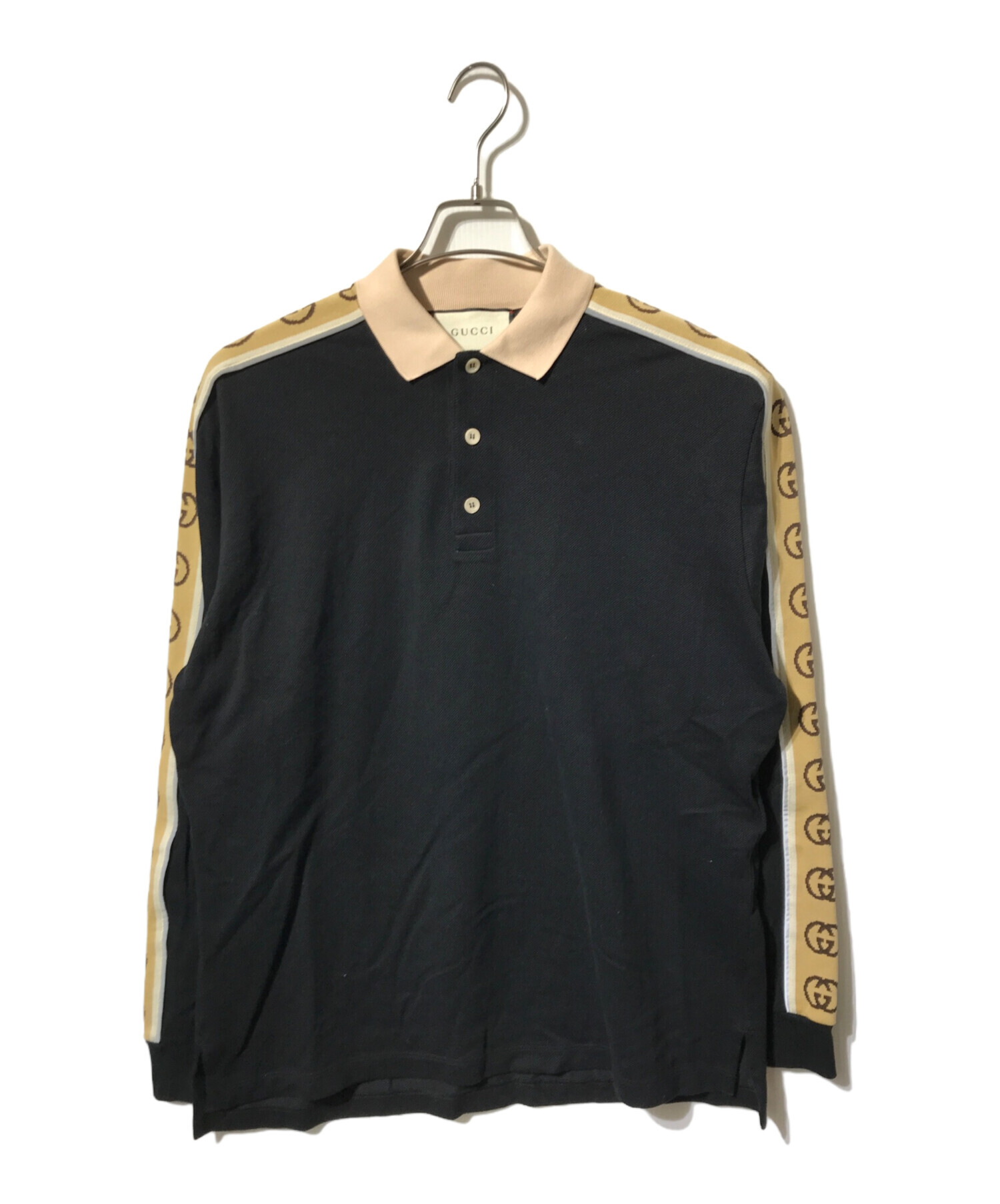 GUCCI グッチ　刺繍デザイン ポロシャツ　新品未使用 中古・古着通販】GUCCI (グッチ) ロゴラインロングスリーブポロシャツ