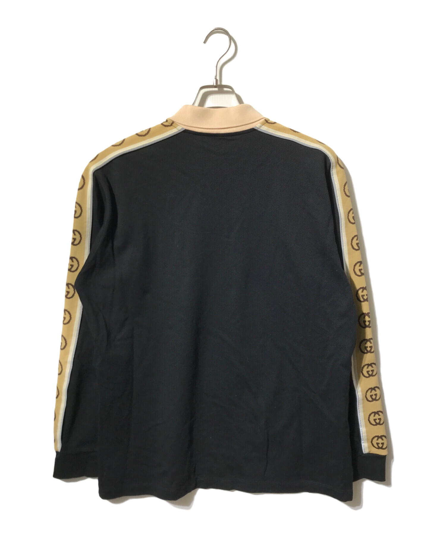 中古・古着通販】GUCCI (グッチ) ロゴラインロングスリーブポロシャツ
