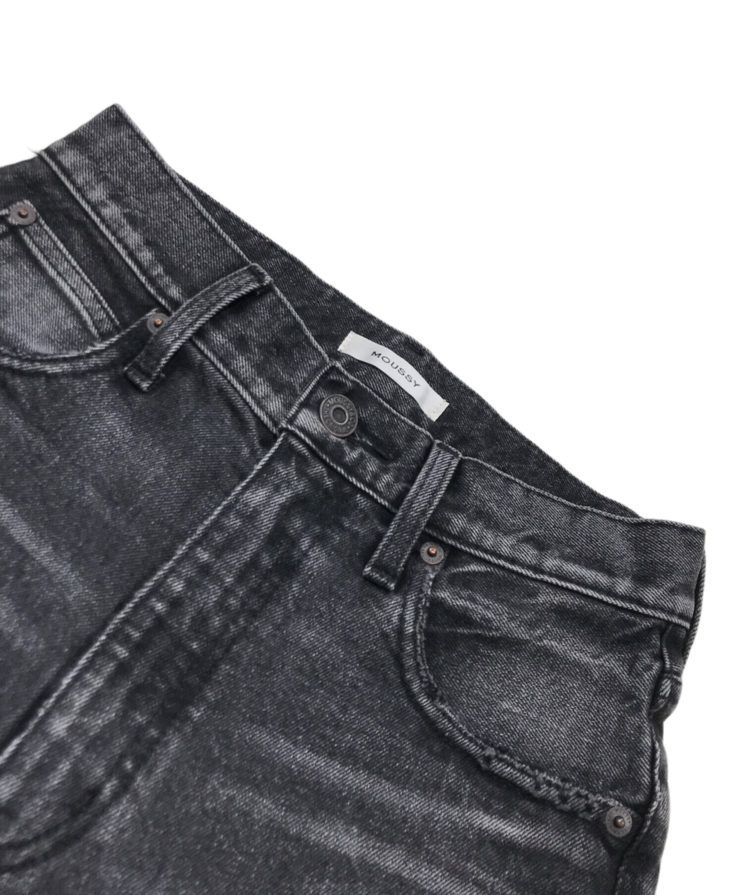 中古・古着通販】moussy (マウジー) MVS BLACK FLARE デニム ブラック