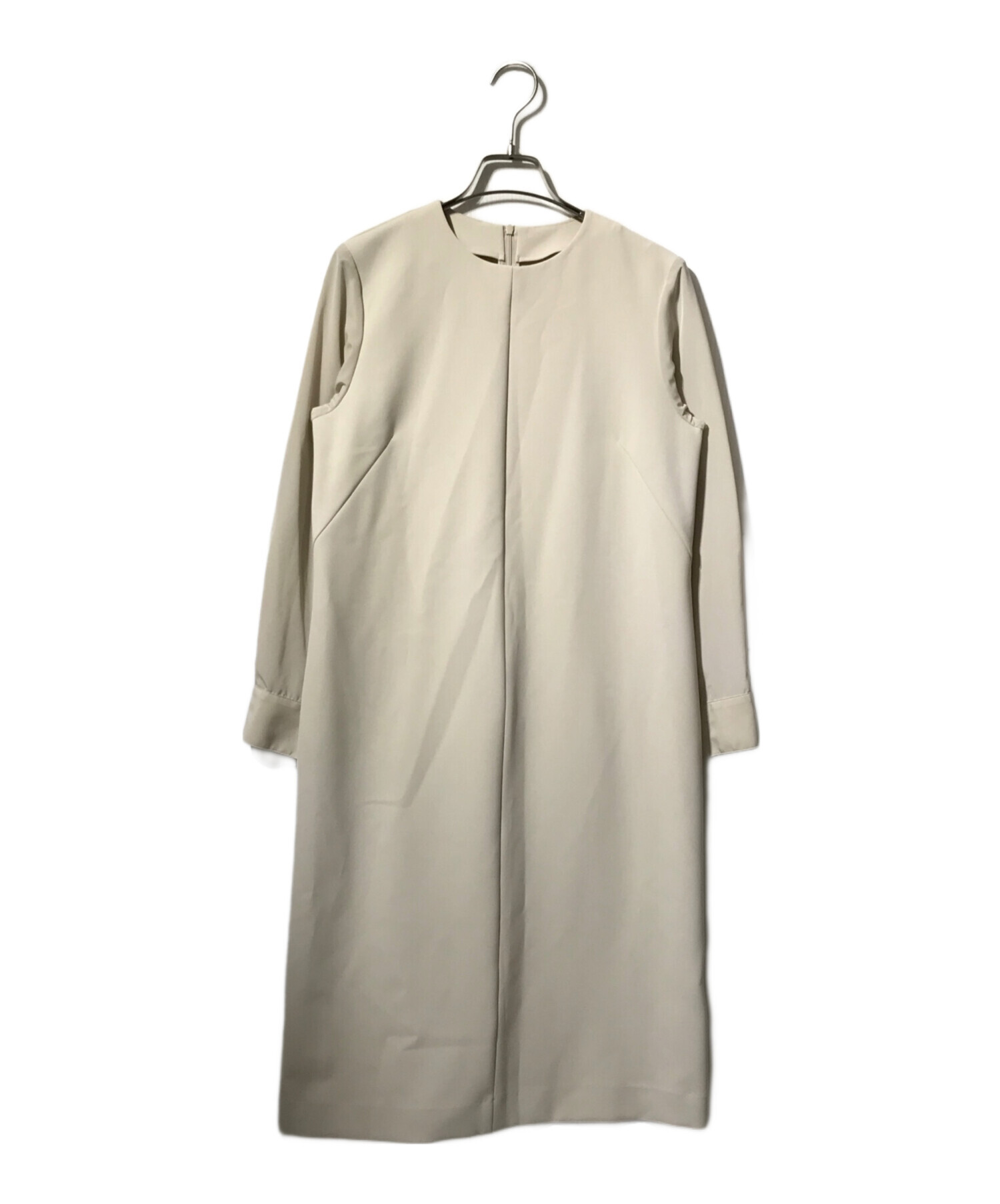 美品 ソージュ ストレッチファイン袖切替ワンピース ダークネイビー L