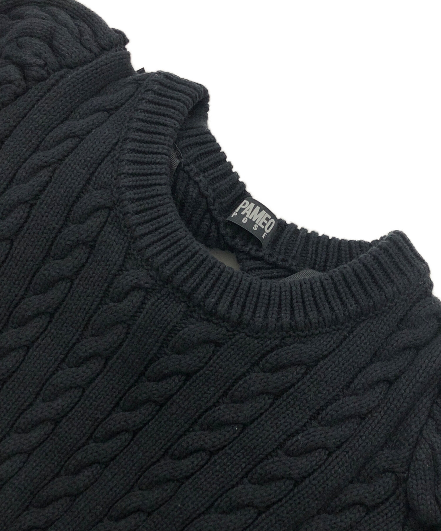 中古・古着通販】PAMEO POSE (パメオポーズ) Big Bow Knit Top/半袖