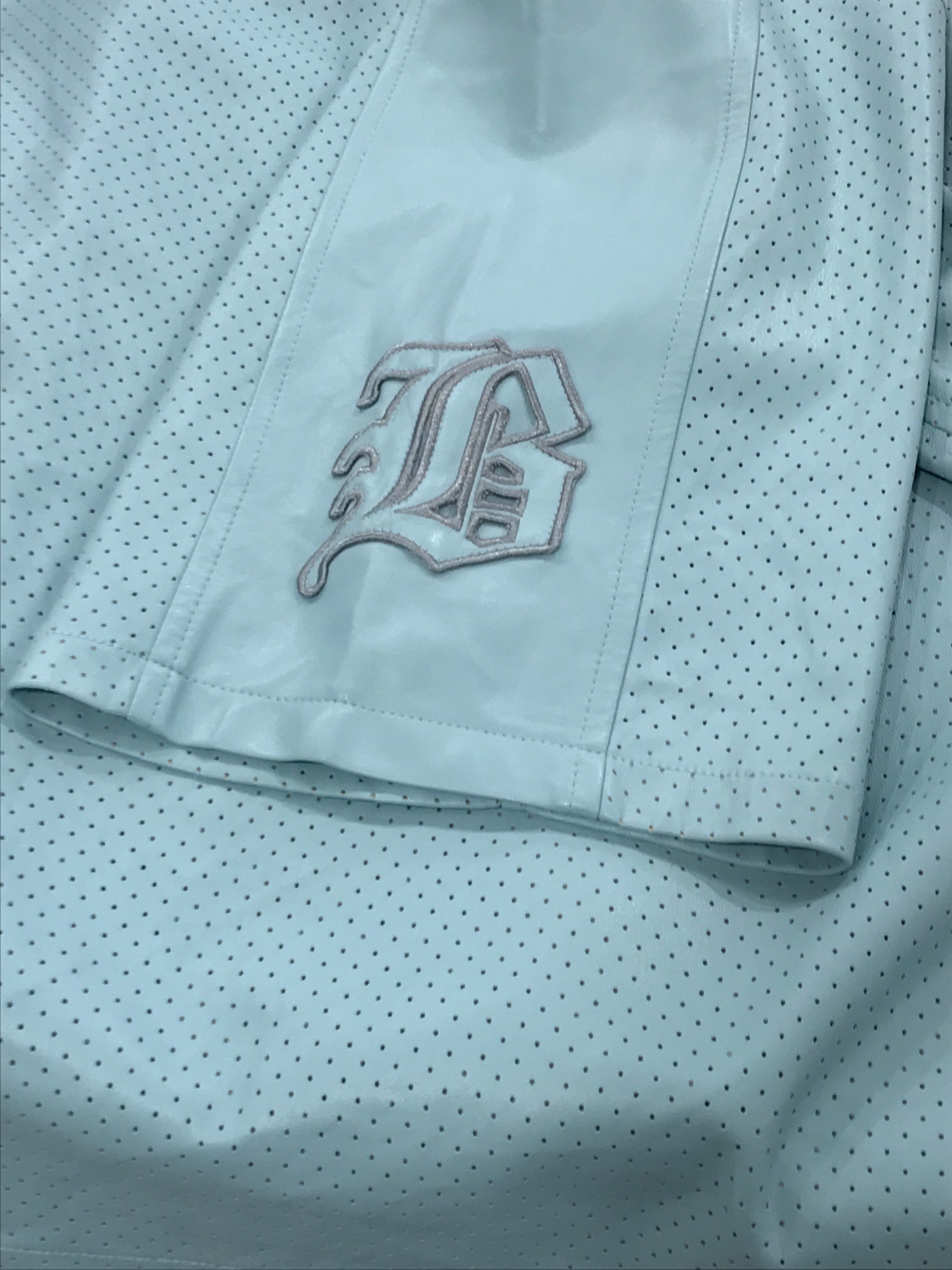 中古・古着通販】BREATH (ブレス) FAUX LEATHER GAME SHIRT ブルー 