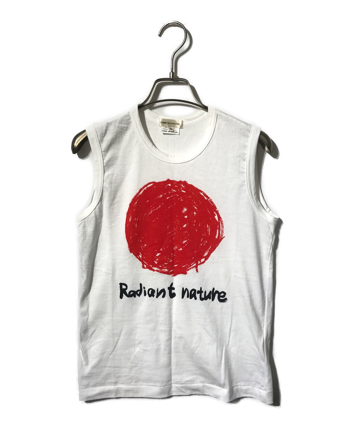 COMME des GARCONS - COMME des GARCONS コムデギャルソン ノースリーブ S 白 【古着】【中古】 中古・古着通販】COMME des GARCONS (コムデギャルソン) プリント
