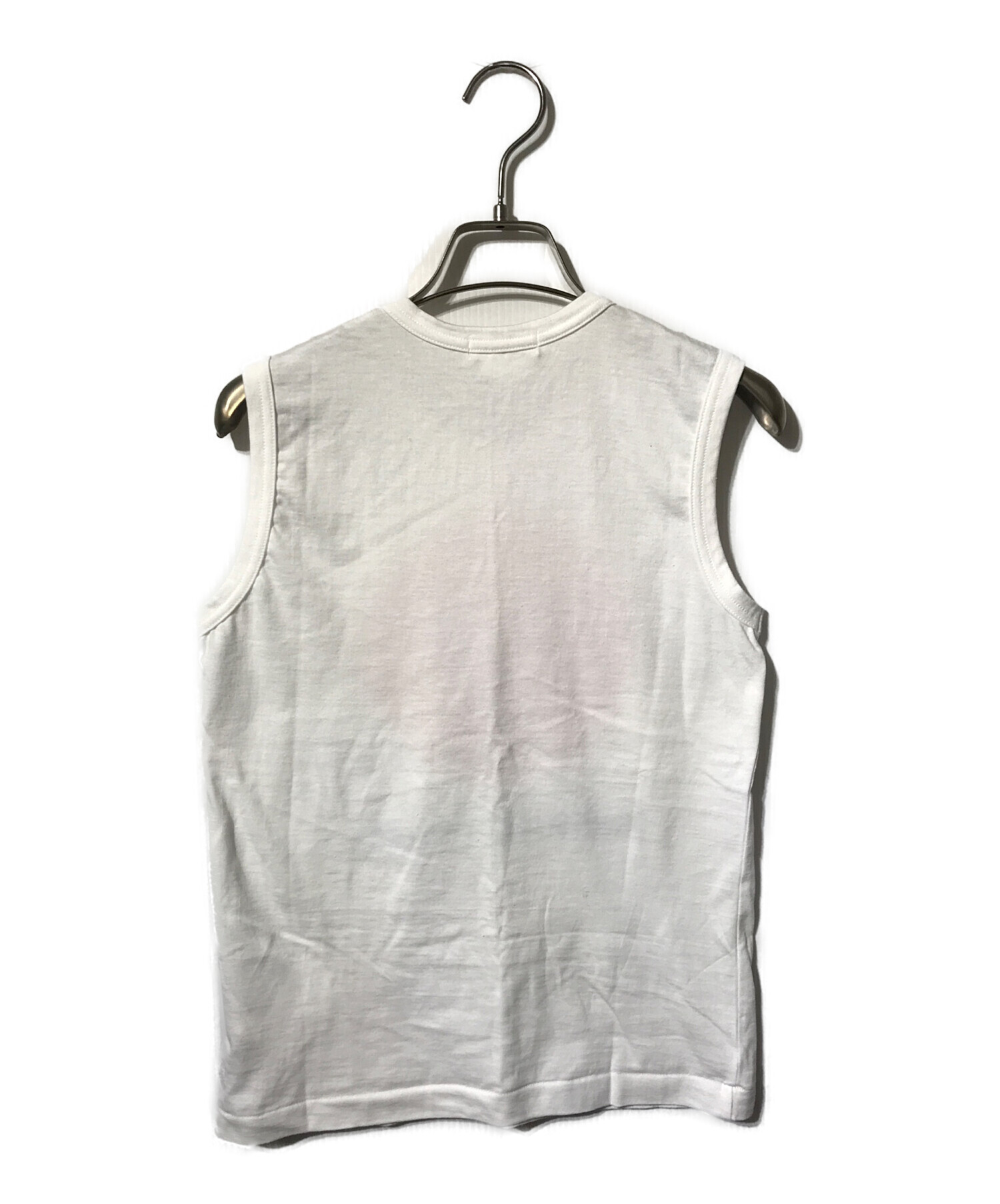 COMME des GARCONS - COMME des GARCONS コムデギャルソン ノースリーブ S 白 【古着】【中古】 中古・古着通販】COMME des GARCONS (コムデギャルソン) プリント
