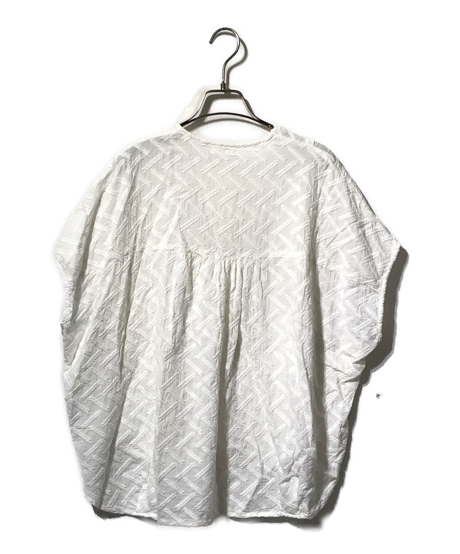 美品マーブルシュッドエンゼルフィッシュ刺繍フレンチスリーブコットンホワイトF 中古・古着通販】Marble SUD (マーブルシュッド) 刺繍フレンチスリーブ