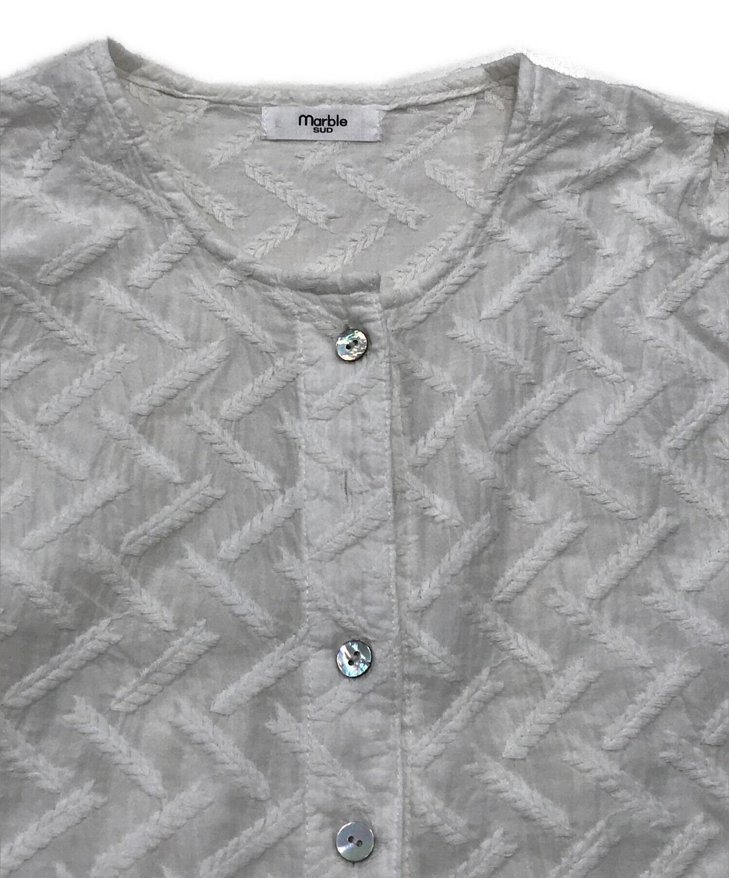 中古・古着通販】Marble SUD (マーブルシュッド) 刺繍フレンチスリーブ