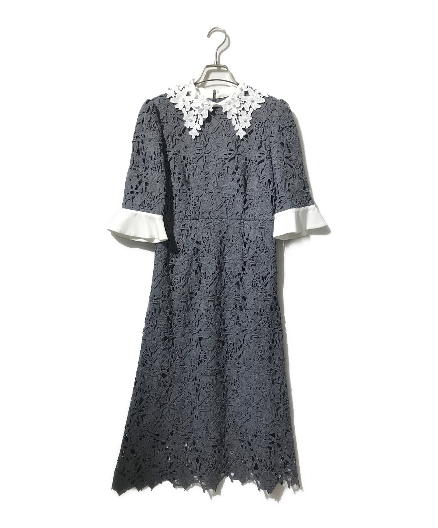 中古・古着通販】LeJa (レジャ) 花柄レースカラースパンコールAライン