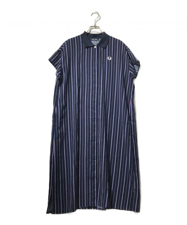 あやや FRED PERRY ストライプ シャツ ワンピース UK14 中古・古着通販】FRED PERRY (フレッドペリー) ストライプシャツ