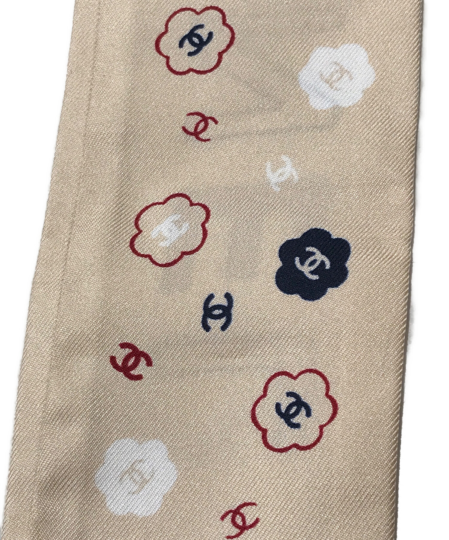 中古・古着通販】CHANEL (シャネル) CCロゴツリースカーフ ベージュ