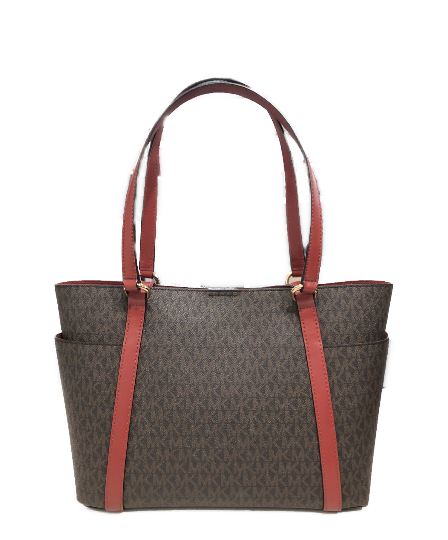 MICHAEL KORS ブラウン トートバッグ 中古・古着通販】MICHAEL KORS (マイケルコース) モノグラムトート