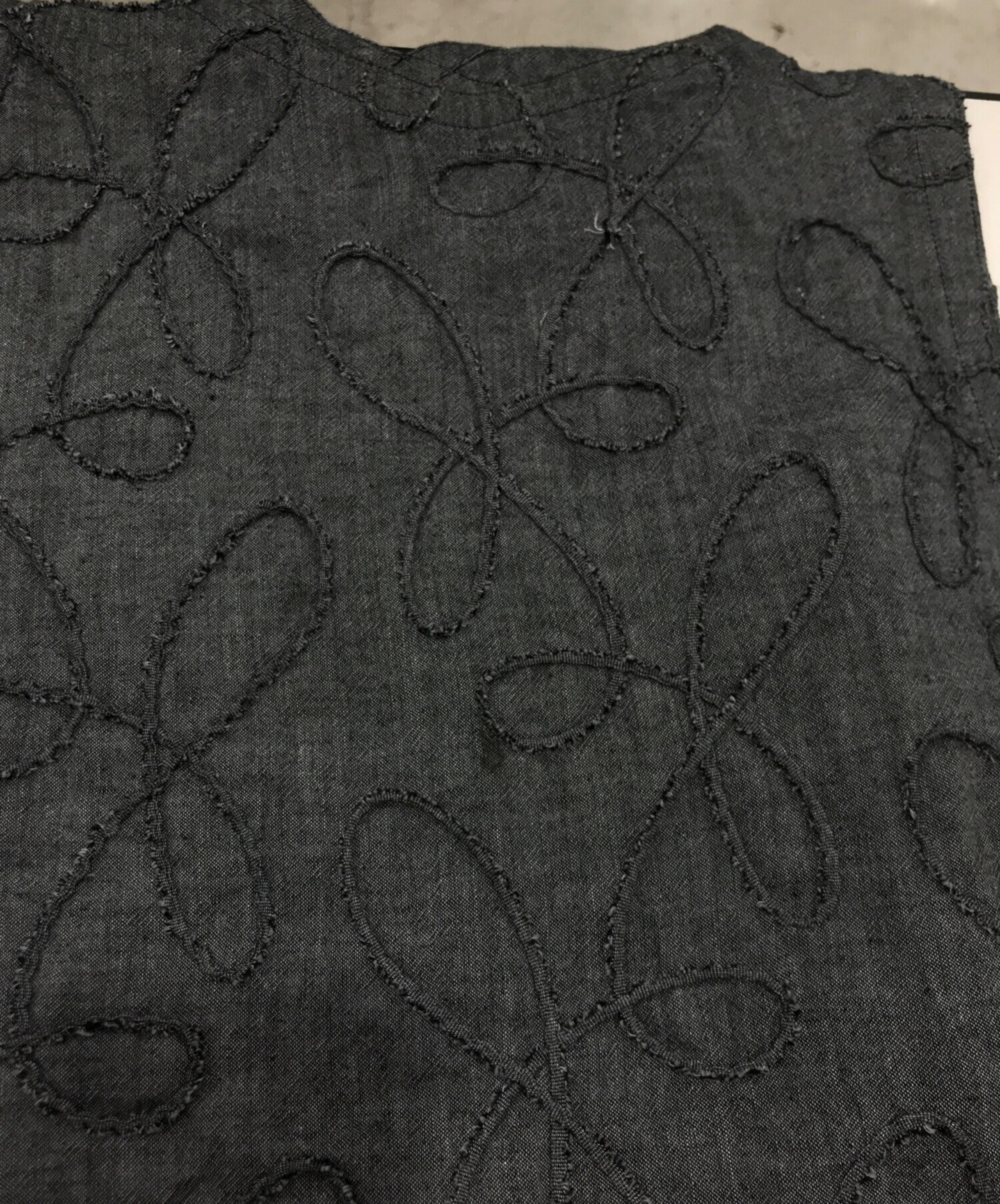 中古・古着通販】Y's (ワイズ) 立体刺繍ノースリーブワンピース グレー