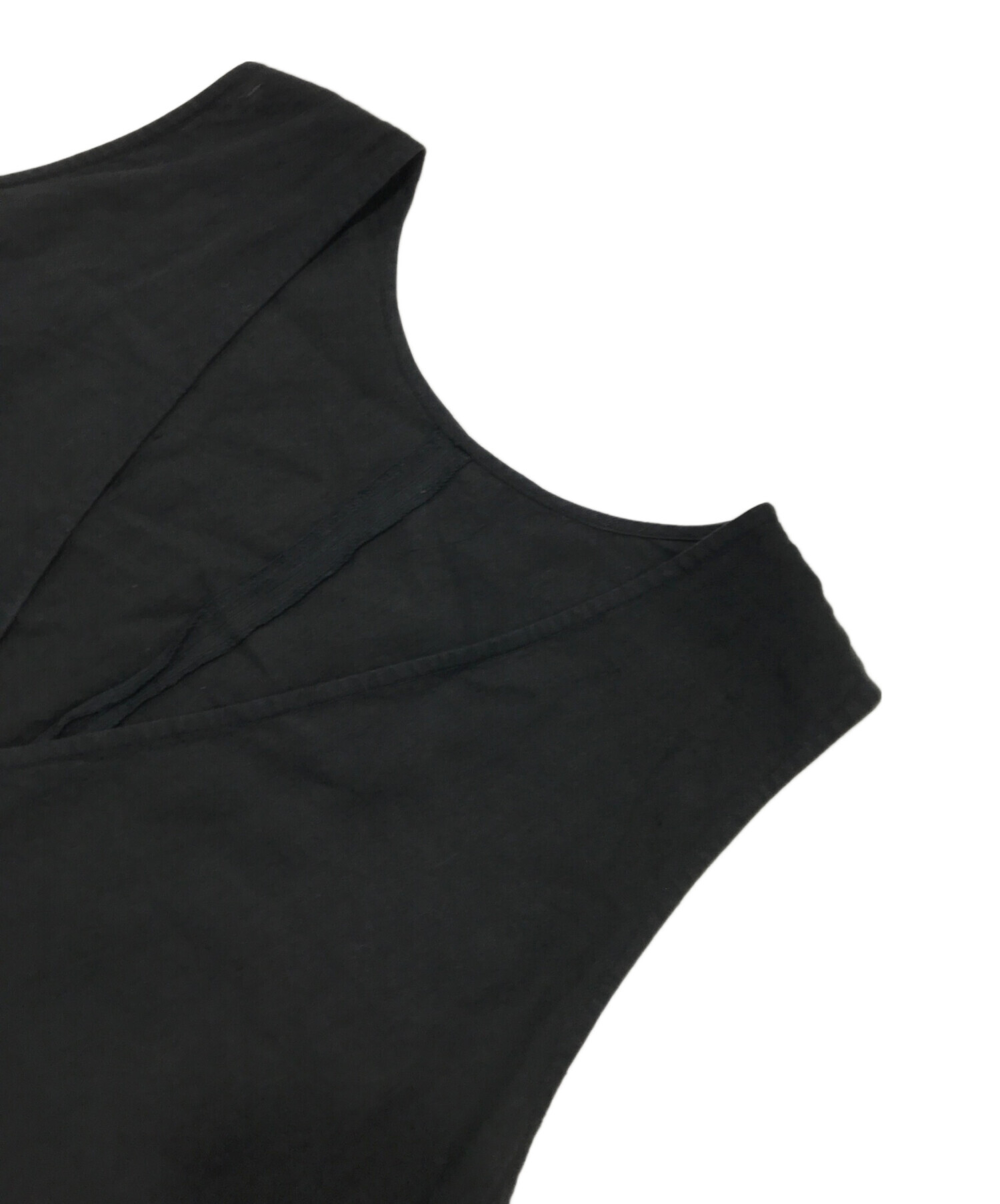 nest Robe リネン ノースリーブワンピース ブラック 中古・古着通販】nest Robe (ネストローブ) リネンノースリーブ