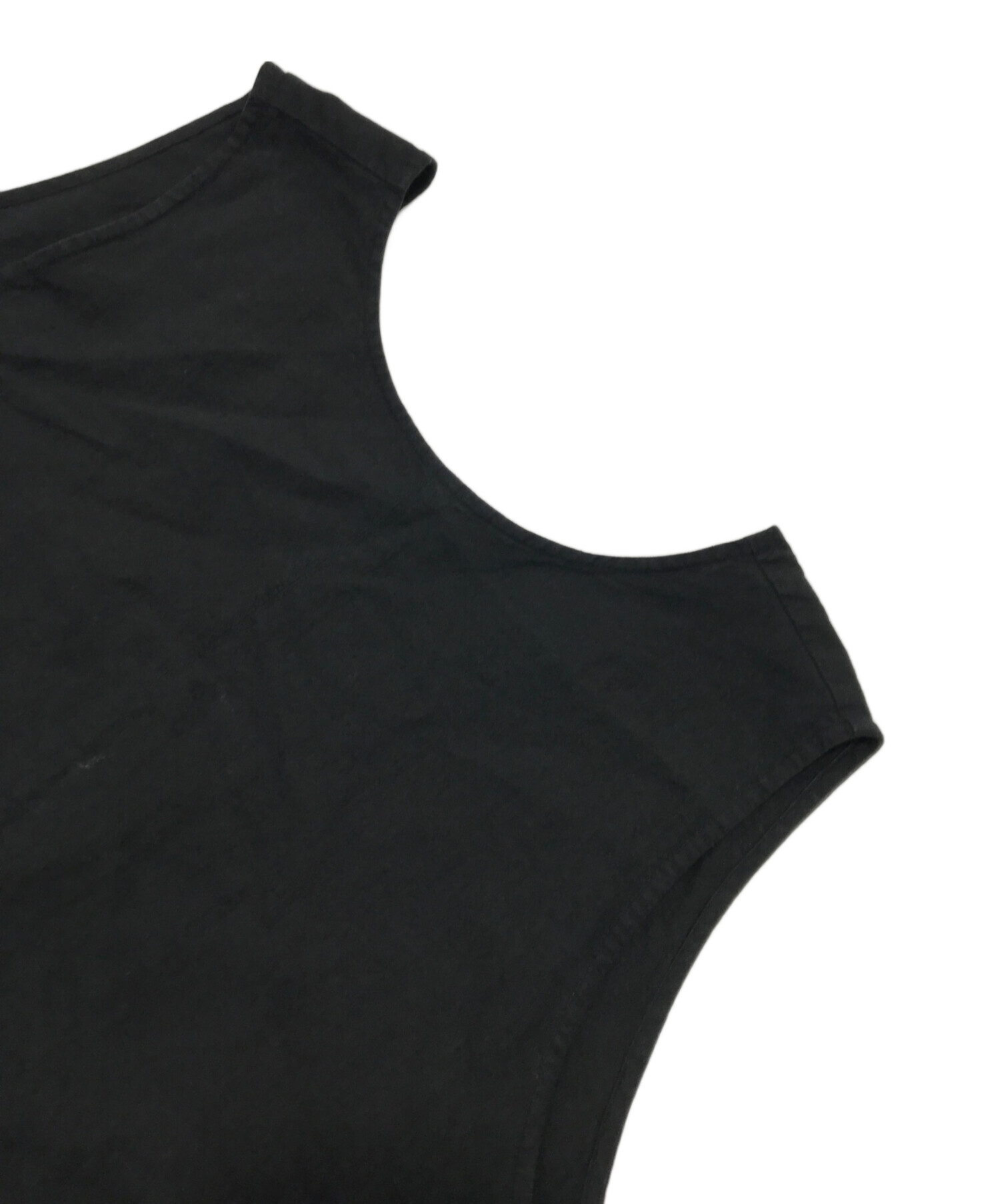 nest Robe リネン ノースリーブワンピース ブラック 中古・古着通販】nest Robe (ネストローブ) リネンノースリーブ