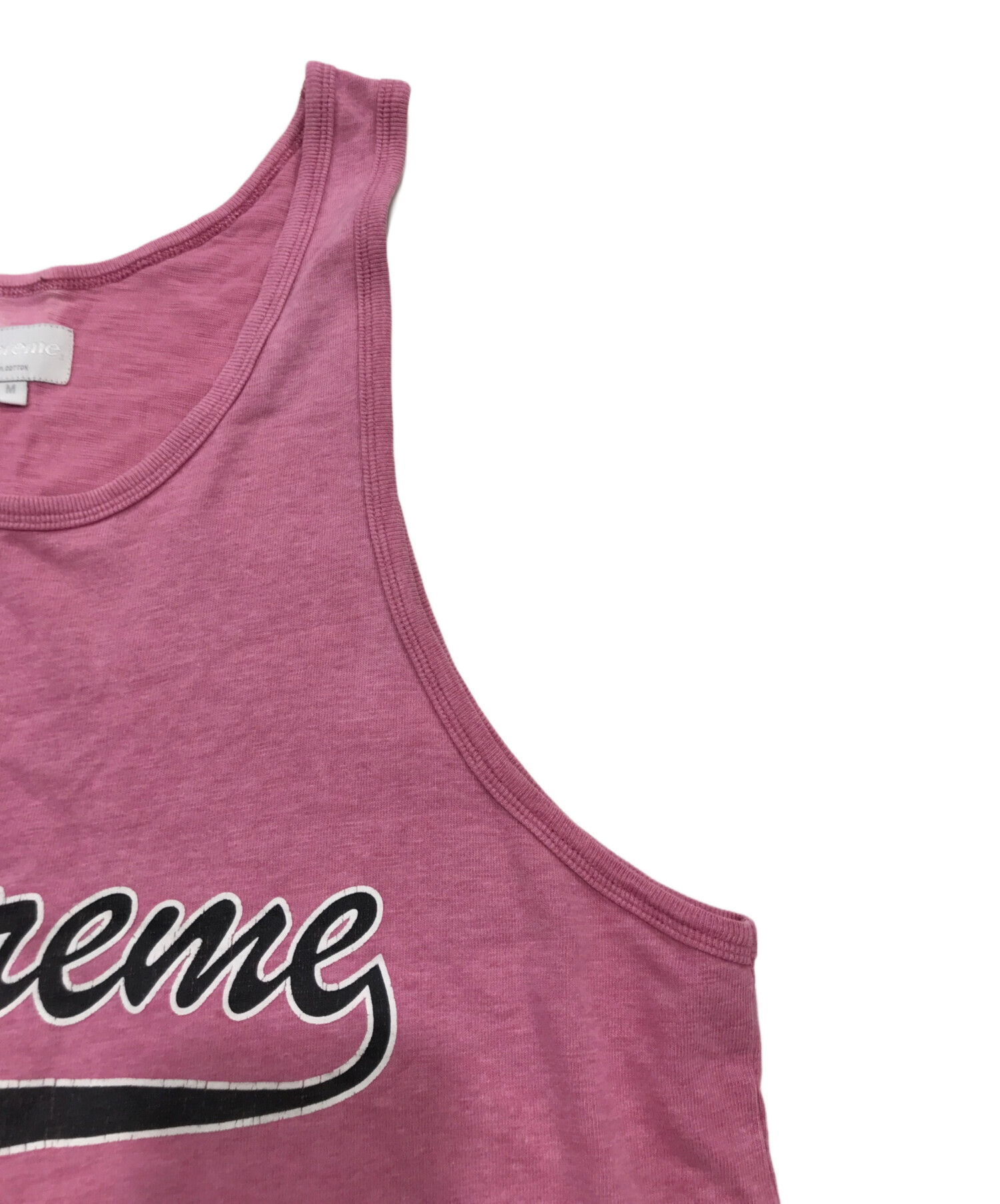 中古・古着通販】SUPREME (シュプリーム) SCRIPT TANK TOP ピンク