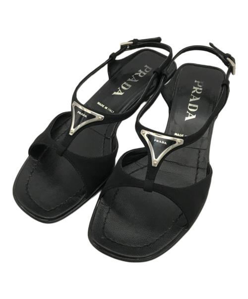 中古・古着通販】PRADA (プラダ) 三角ロゴサンダル ブラック サイズ:35