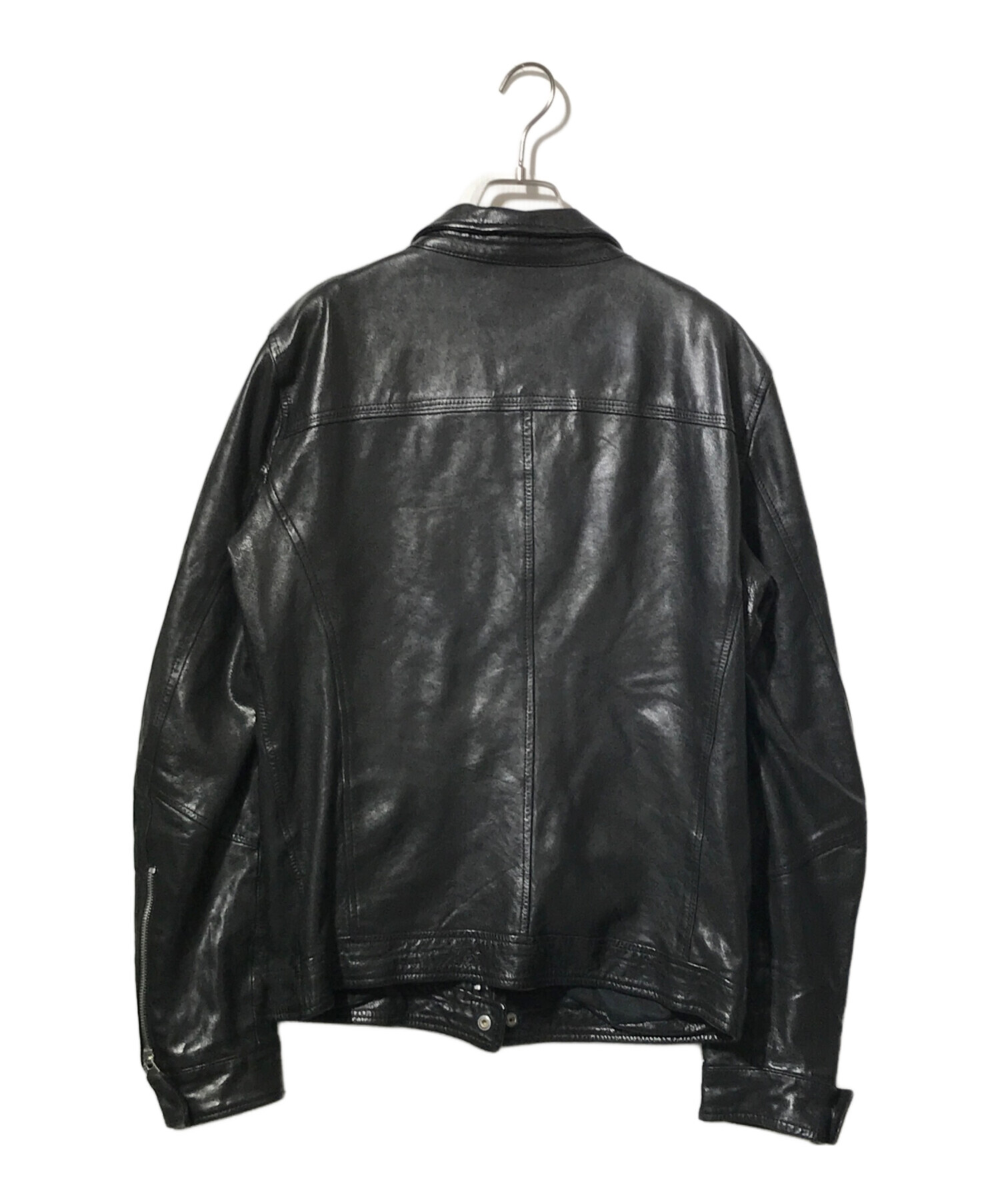 MUSHER - 未使用 MUSHER マーシャー ☆ ラムレザー ライダースジャケット S 伊製 中古・古着通販】MUSHER (マーシャー) ライダースジャケット ブラック