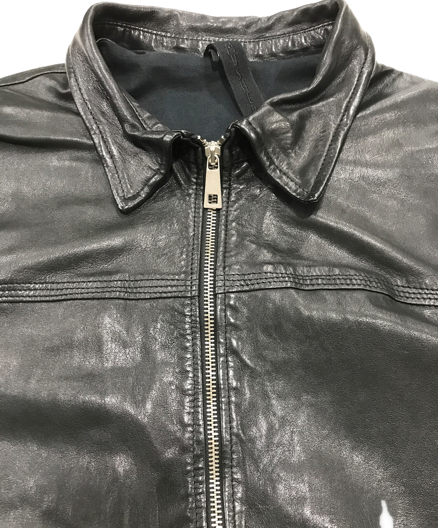 中古・古着通販】MUSHER (マーシャー) ライダースジャケット ブラック