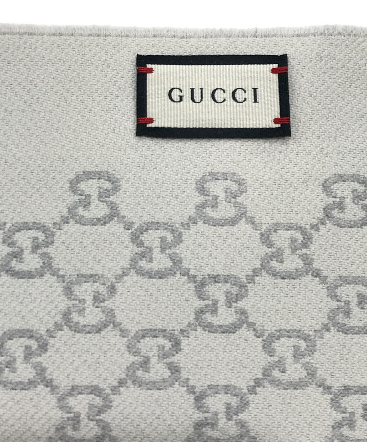 中古・古着通販】GUCCI (グッチ) GG ジャガードウールマフラー グレー