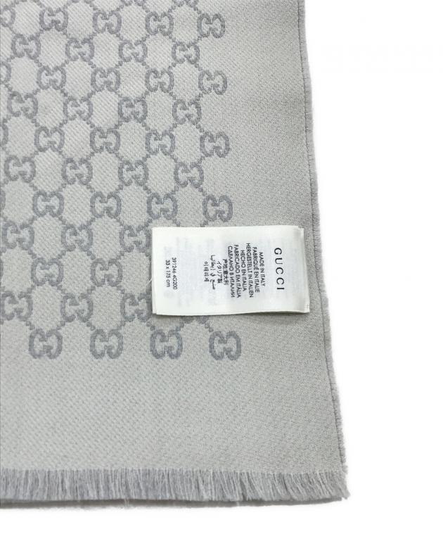 中古・古着通販】GUCCI (グッチ) GG ジャガードウールマフラー グレー