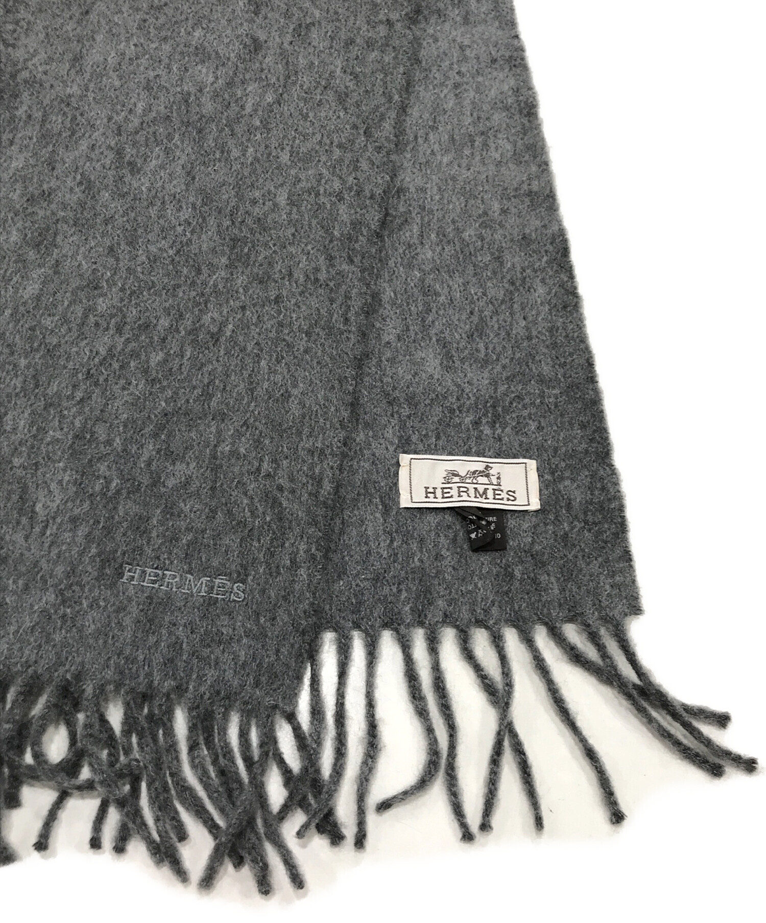 中古・古着通販】HERMES (エルメス) カシミヤストール グレー