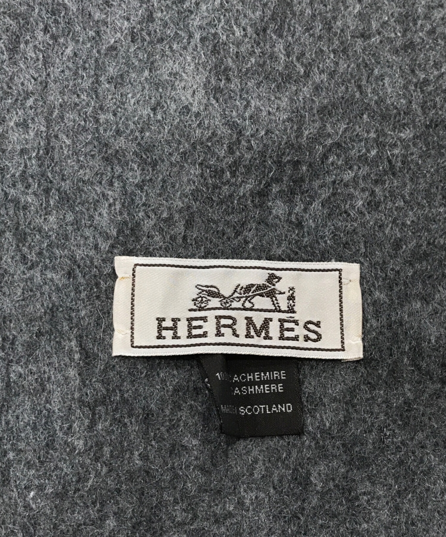 HERMES カシミヤグレーストール 中古・古着通販】HERMES (エルメス) カシミヤストール グレー