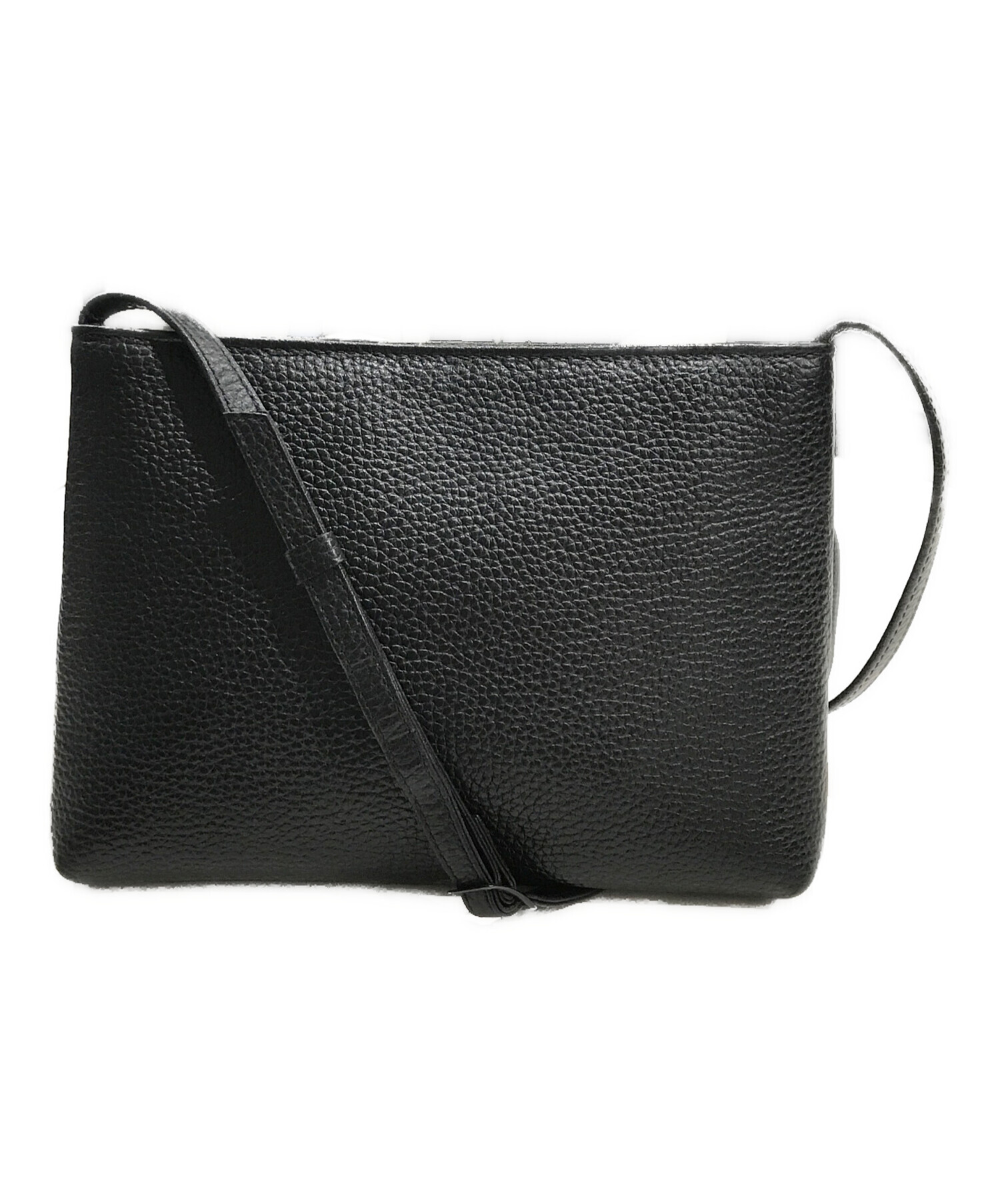 【美品】HushTug ハッシュタグ サコッシュ 本革 レザー ブラック　黒 中古・古着通販】HushTug (ハッシュタグ) レザーサコッシュ ブラック