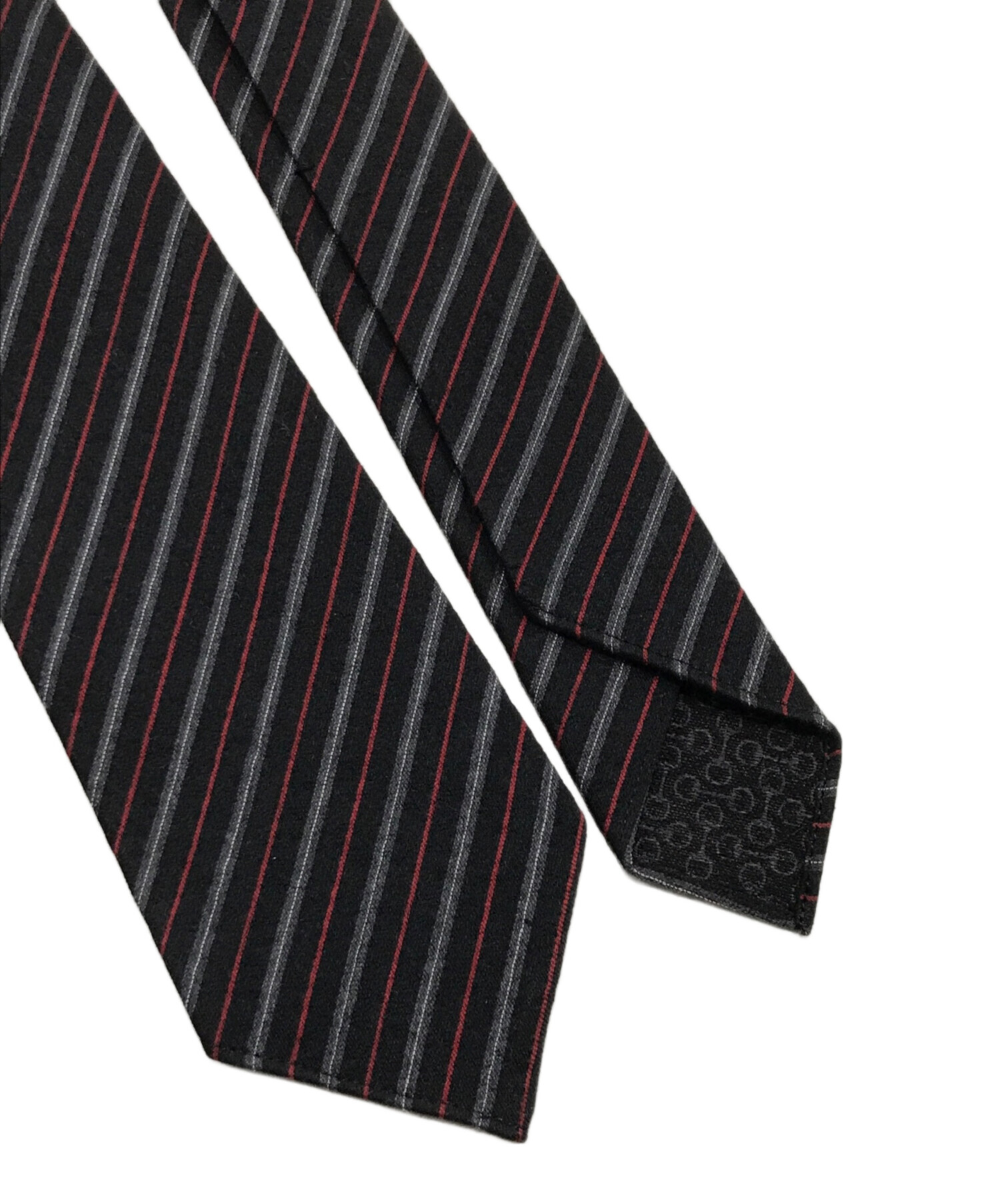 中古・古着通販】GUCCI (グッチ) ウールシルクストライプネクタイ