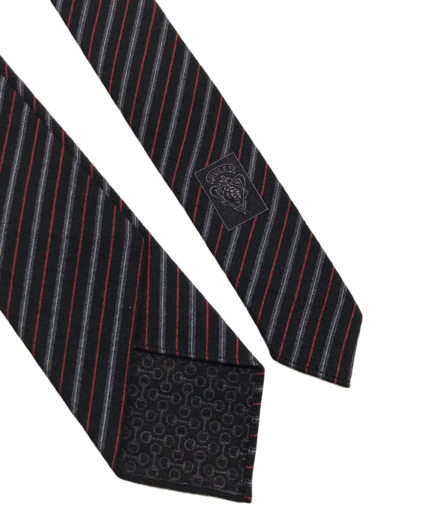 中古・古着通販】GUCCI (グッチ) ウールシルクストライプネクタイ