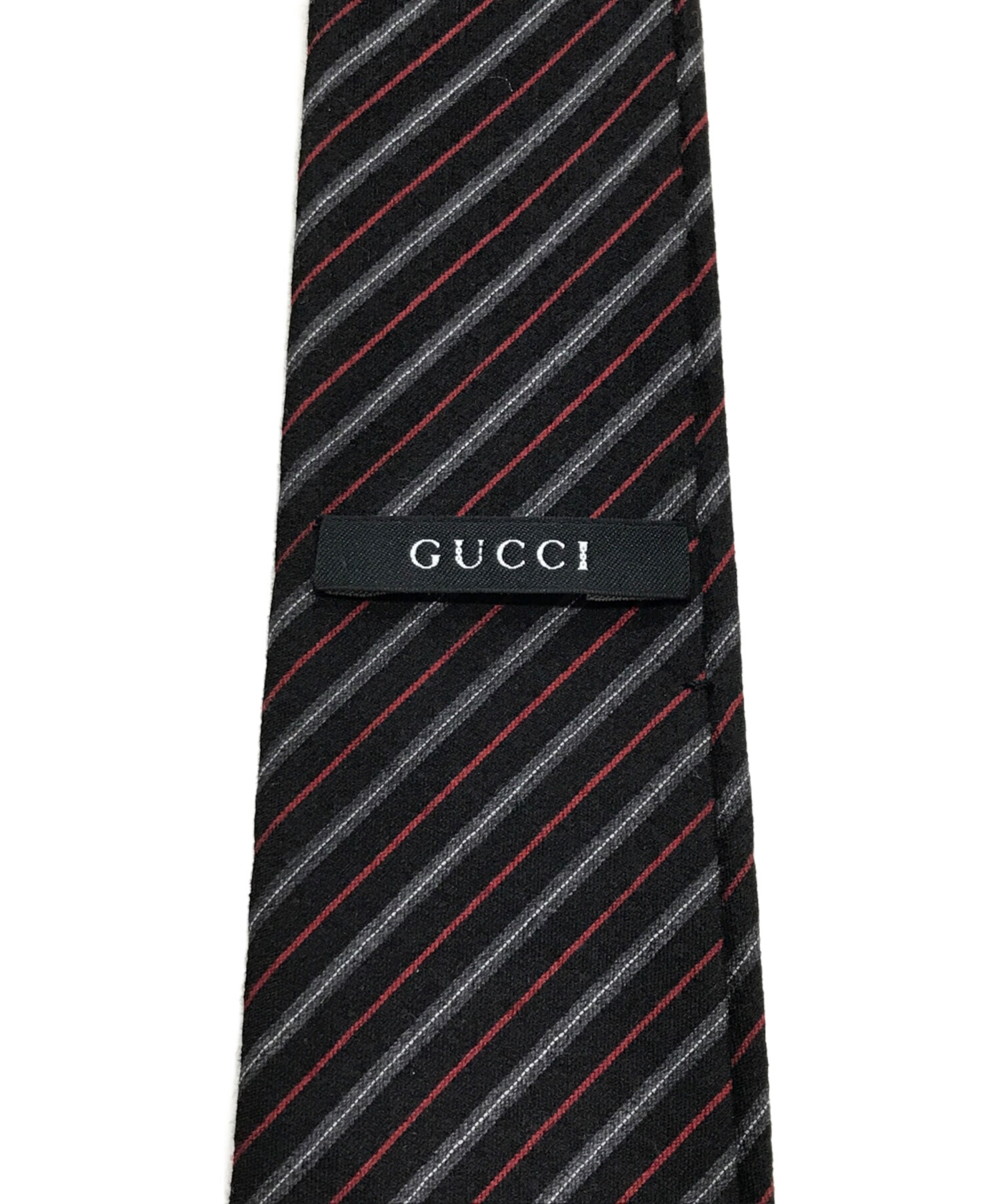 中古・古着通販】GUCCI (グッチ) ウールシルクストライプネクタイ
