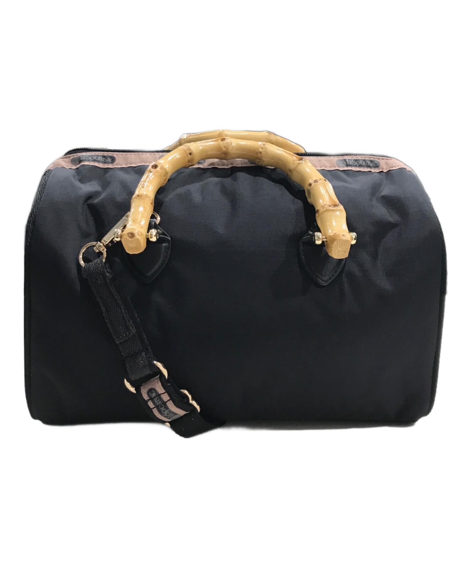 【中古】LeSportsac ボストンバッグ ブラック 中古・古着通販】LeSportsac (レスポートサック) 2WAYミニボストン