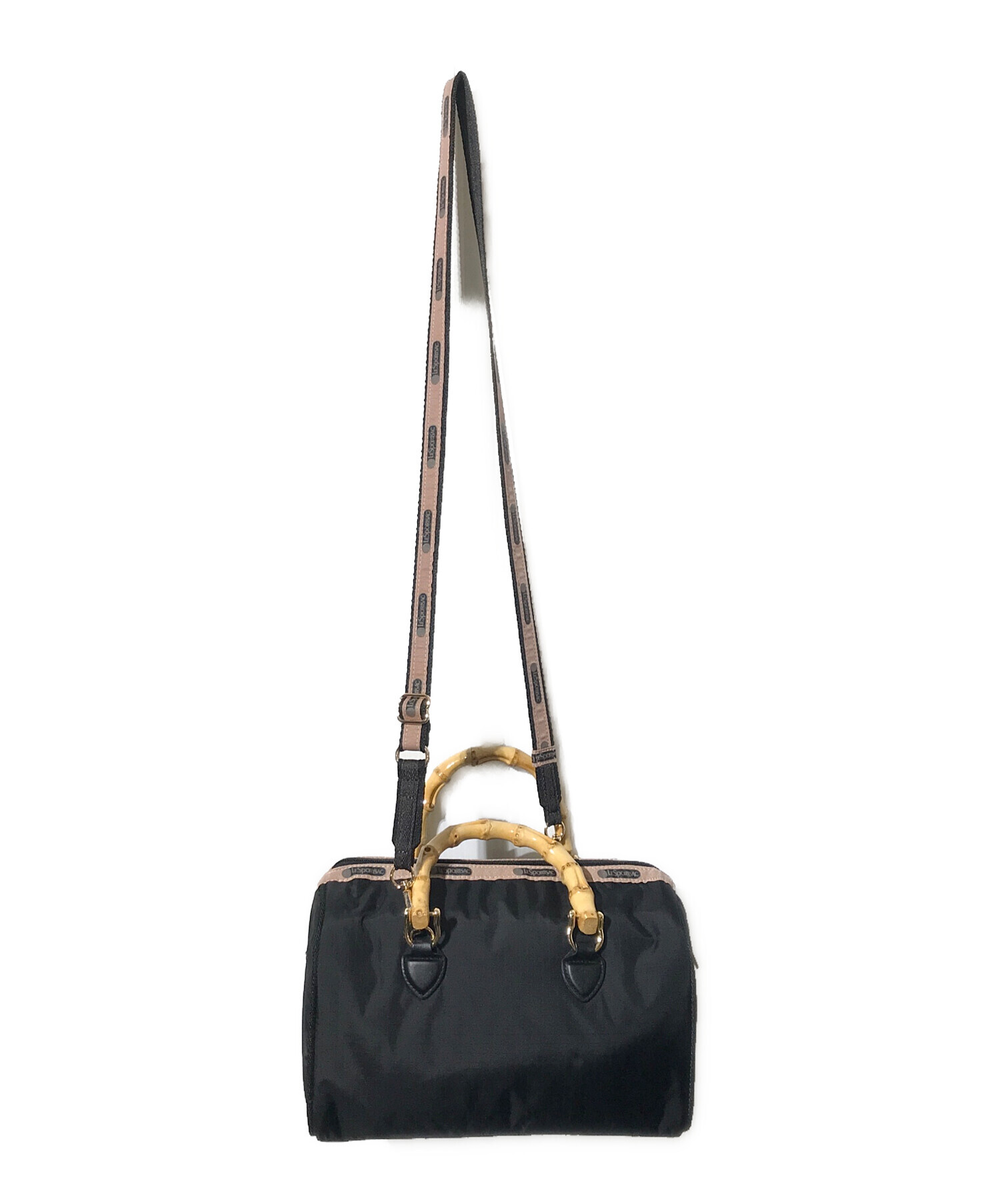 【中古】LeSportsac ボストンバッグ ブラック 中古・古着通販】LeSportsac (レスポートサック) 2WAYミニボストン