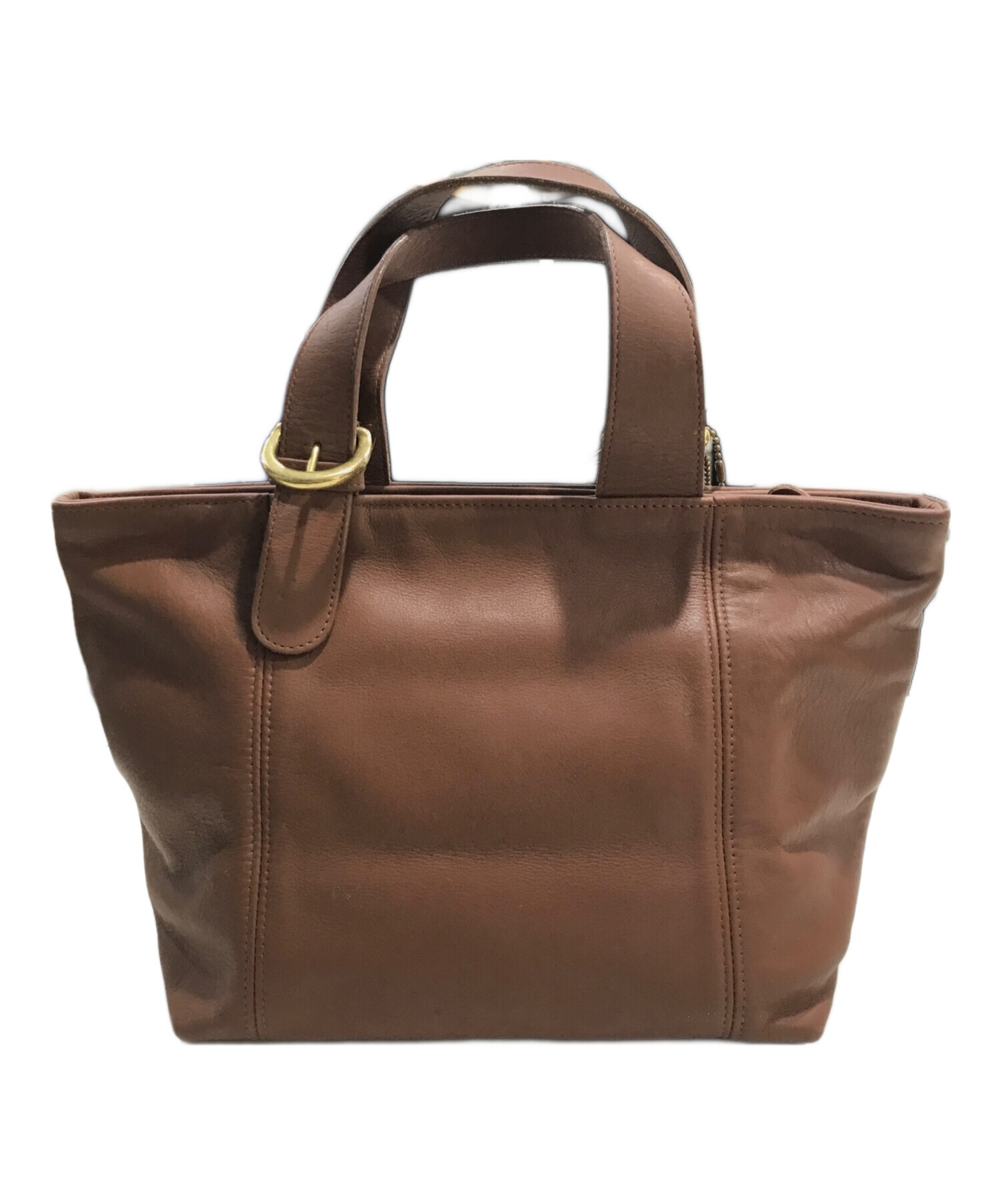 中古・古着通販】COACH (コーチ) レザーハンドバッグ ブラウン