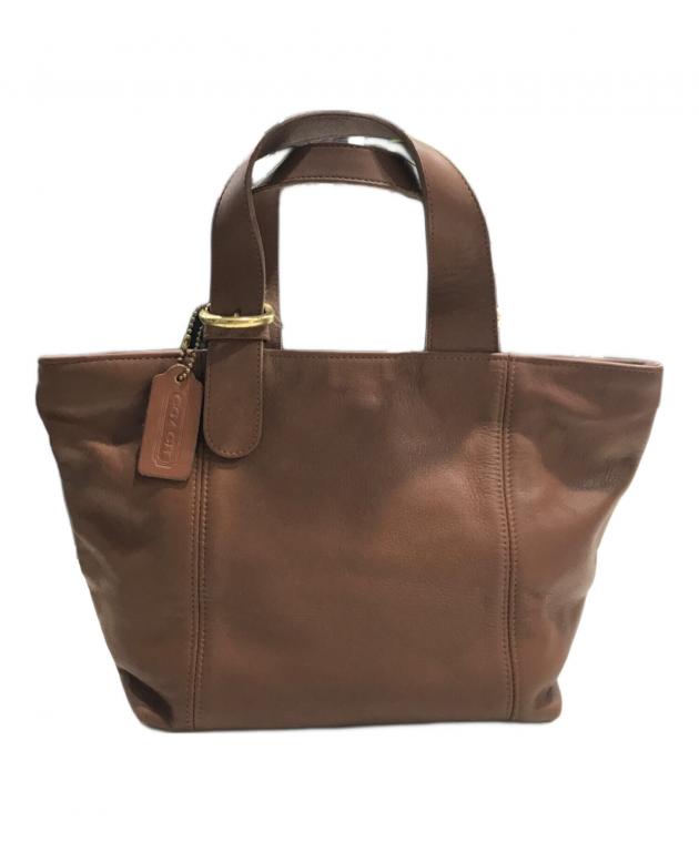 COACH　コーチ　レザー　ハンドバッグ　ブラウン　レザーバッグ 中古・古着通販】COACH (コーチ) レザーハンドバッグ ブラウン