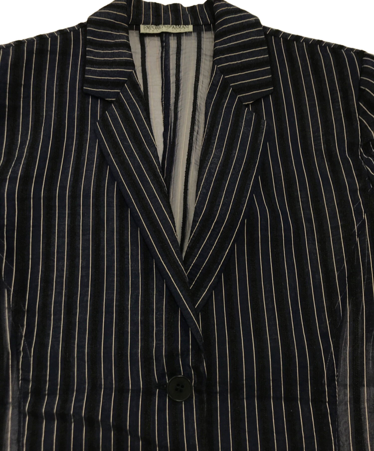EMPORIO ARMANI テーラードジャケット ネイビー 中古・古着通販】EMPORIO ARMANI (エンポリオ アルマーニ) シアー