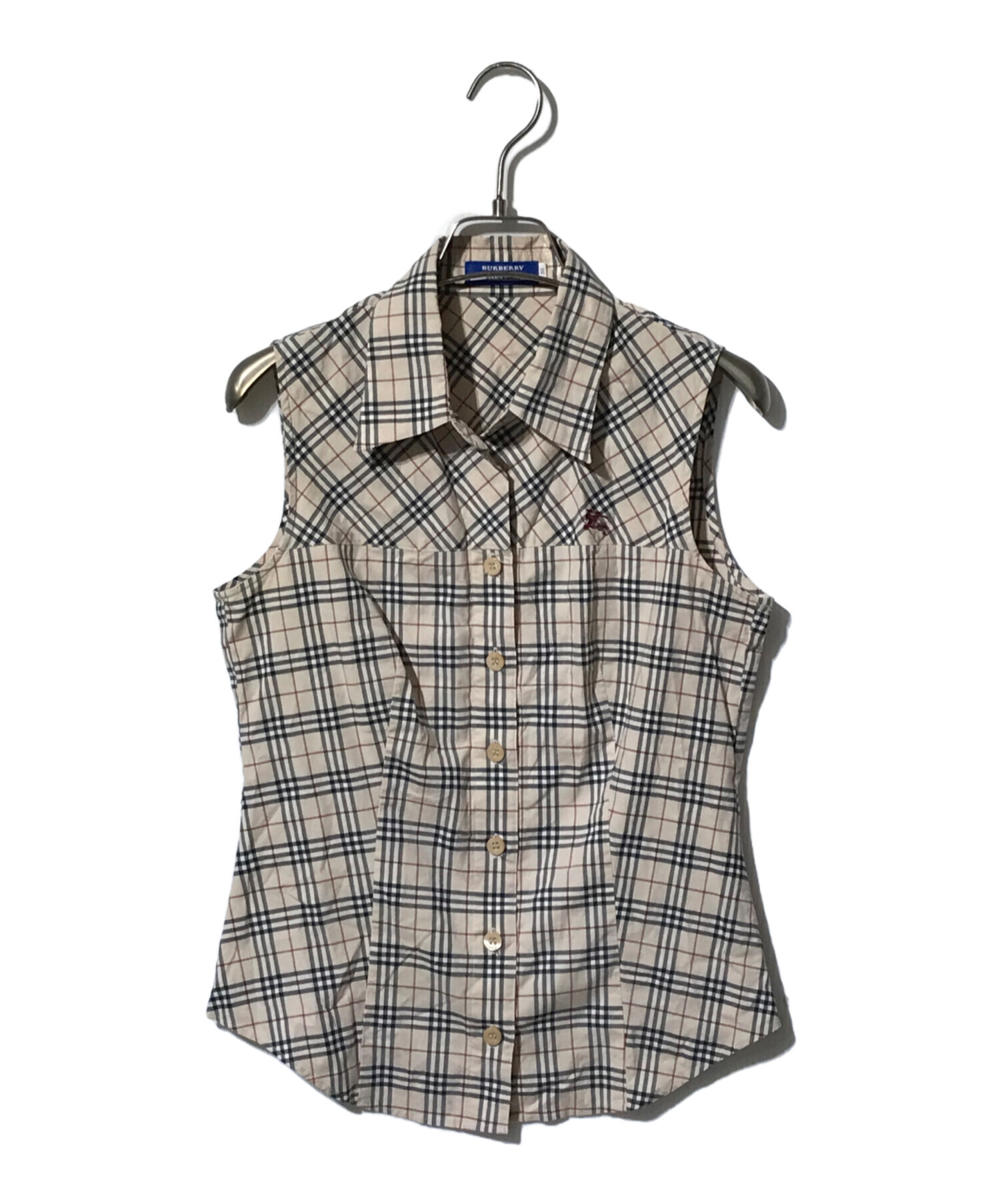 Burberry Blue Label ノースリーブ チェックシャツ 38 中古・古着通販】BURBERRY BLUE LABEL (バーバリー ブルー レーベル