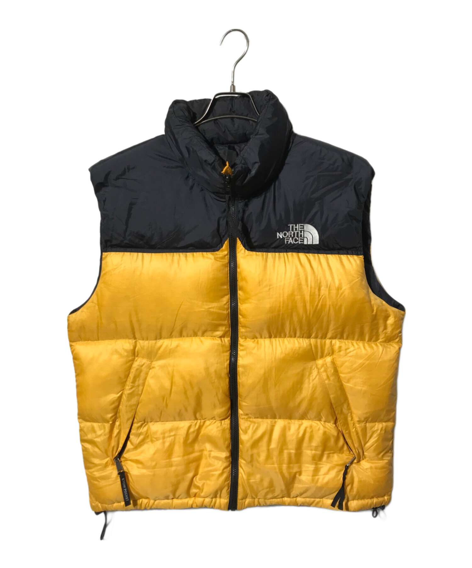 ヴィンテージ　THE NORTH FACE ヌプシ　ダウンベスト 黒/黄色 中古・古着通販】THE NORTH FACE (ザ ノース フェイス) ヌプシダウン