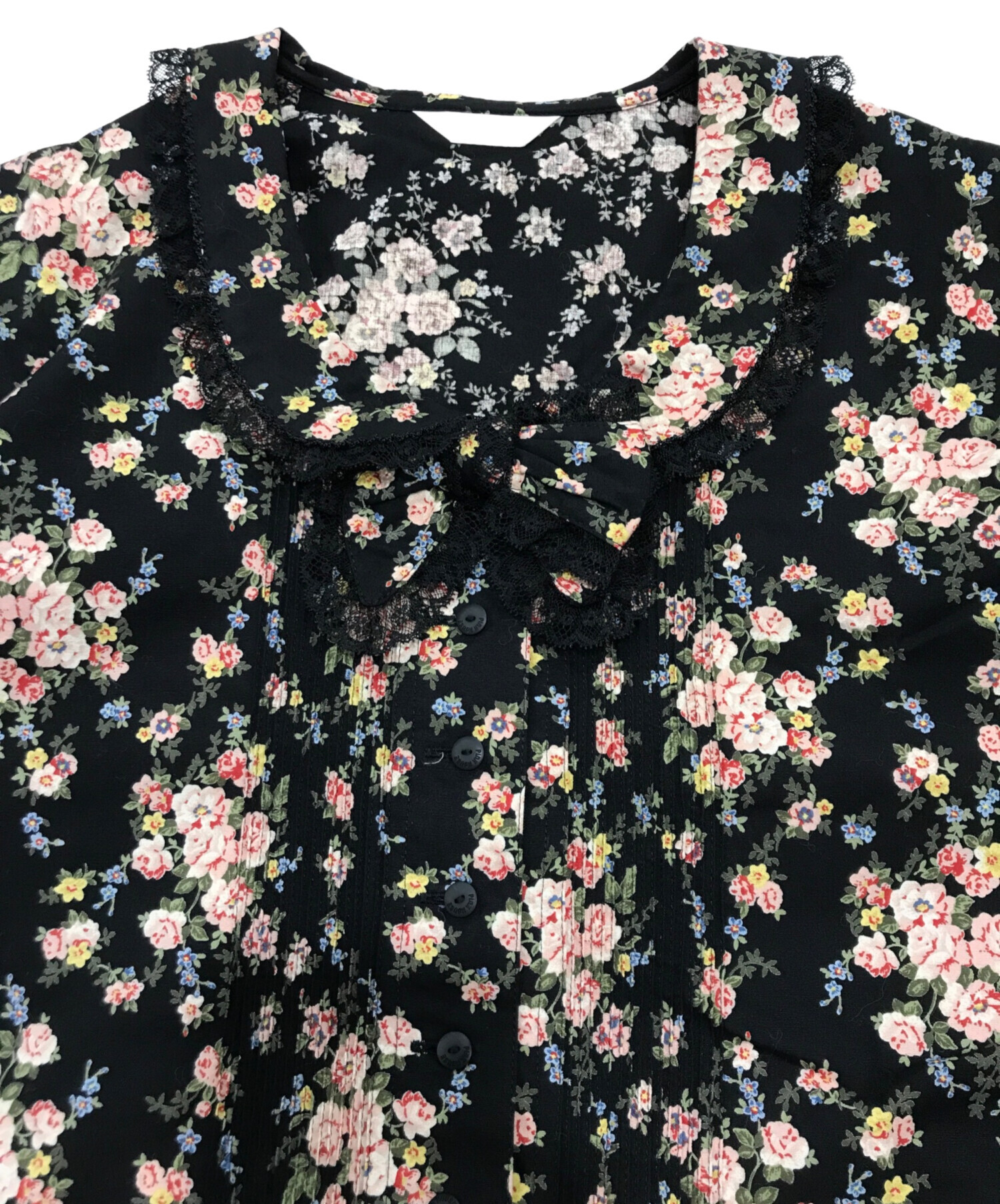 中古・古着通販】PINK HOUSE (ピンクハウス) 花柄ワンピース ブラック