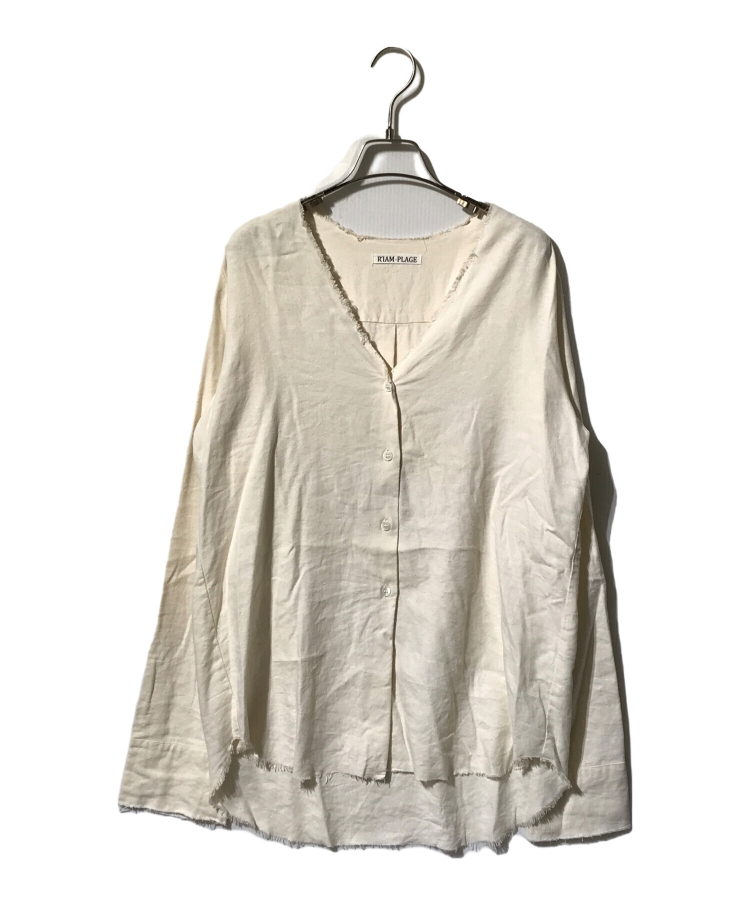 中古・古着通販】R'IAM (リアム) シルクMIX DAMEGE シャツ ベージュ