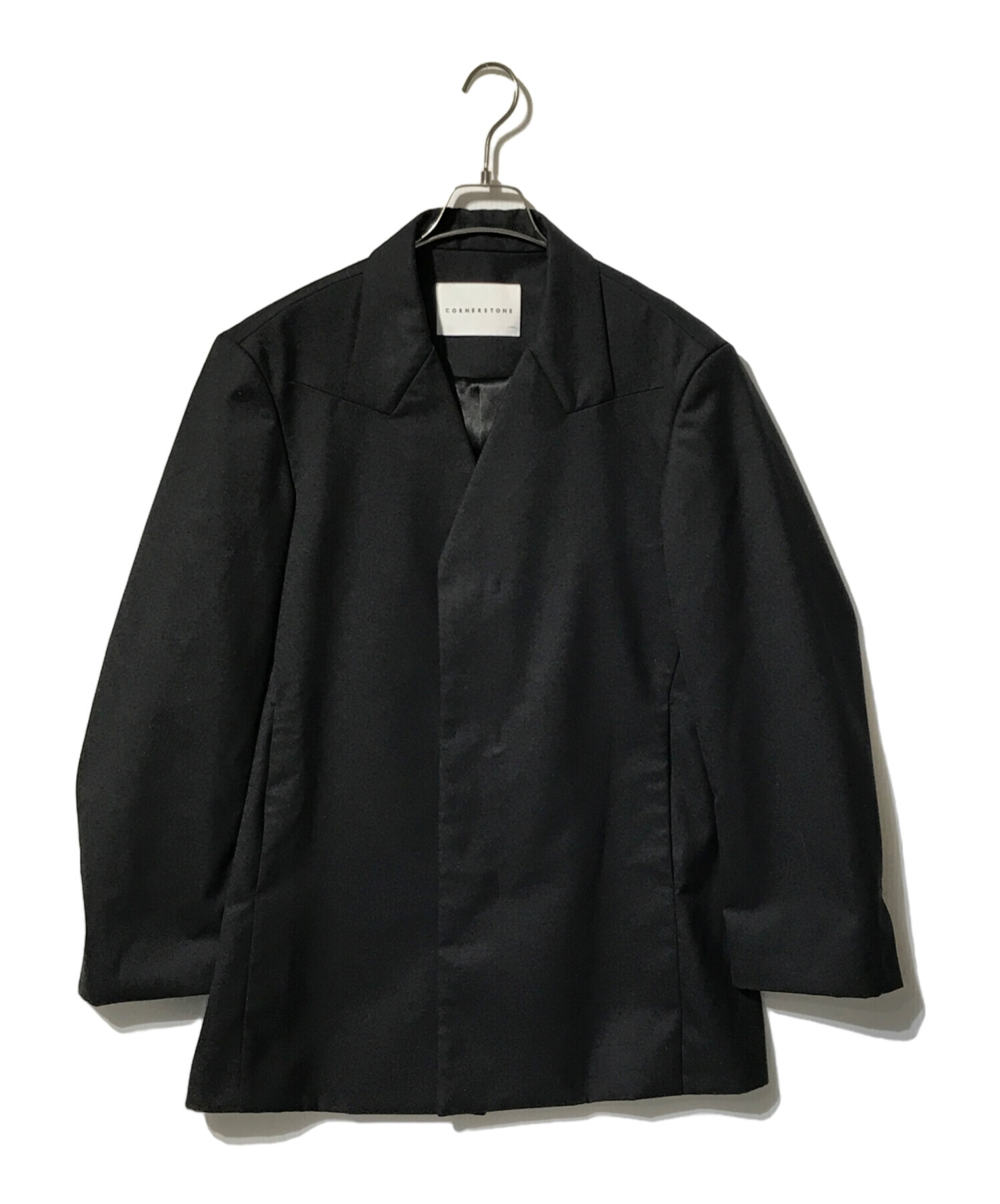 STONE  グレー ジャケット M　美品 中古・古着通販】CORNERSTONE (コーナーストーン) デザインノーカラー