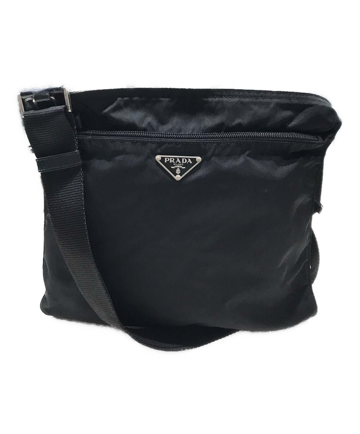 ☆Used☆PRADA プラダ ナイロン ショルダーバッグ ブラック 黒 中古・古着通販】PRADA (プラダ) ナイロンショルダーバッグ ブラック