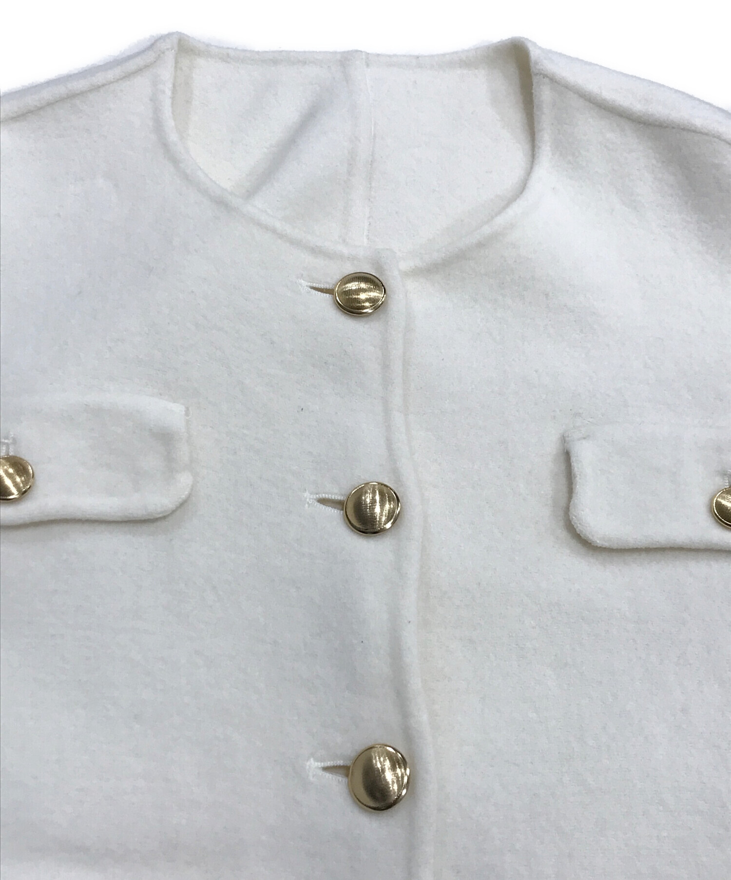 中古・古着通販】LOUNIE (ルーニー) リバーショートコート アイボリー