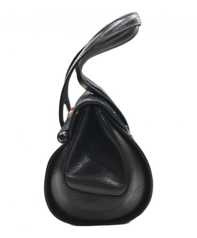 中古・古着通販】GUCCI (グッチ) バンブーハンドバッグ ブラック