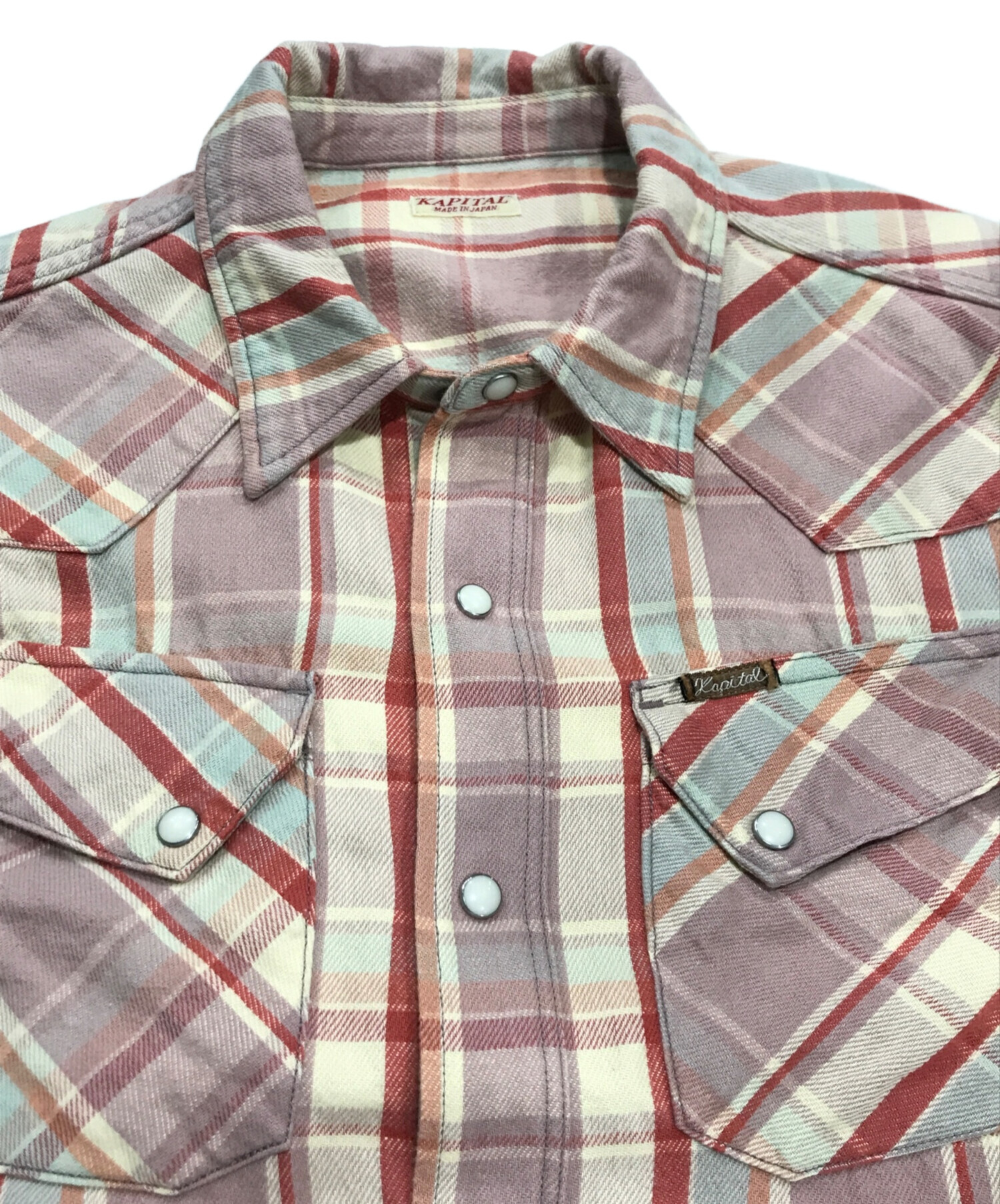中古・古着通販】KAPITAL (キャピタル) 長袖シャツ ピンク×レッド