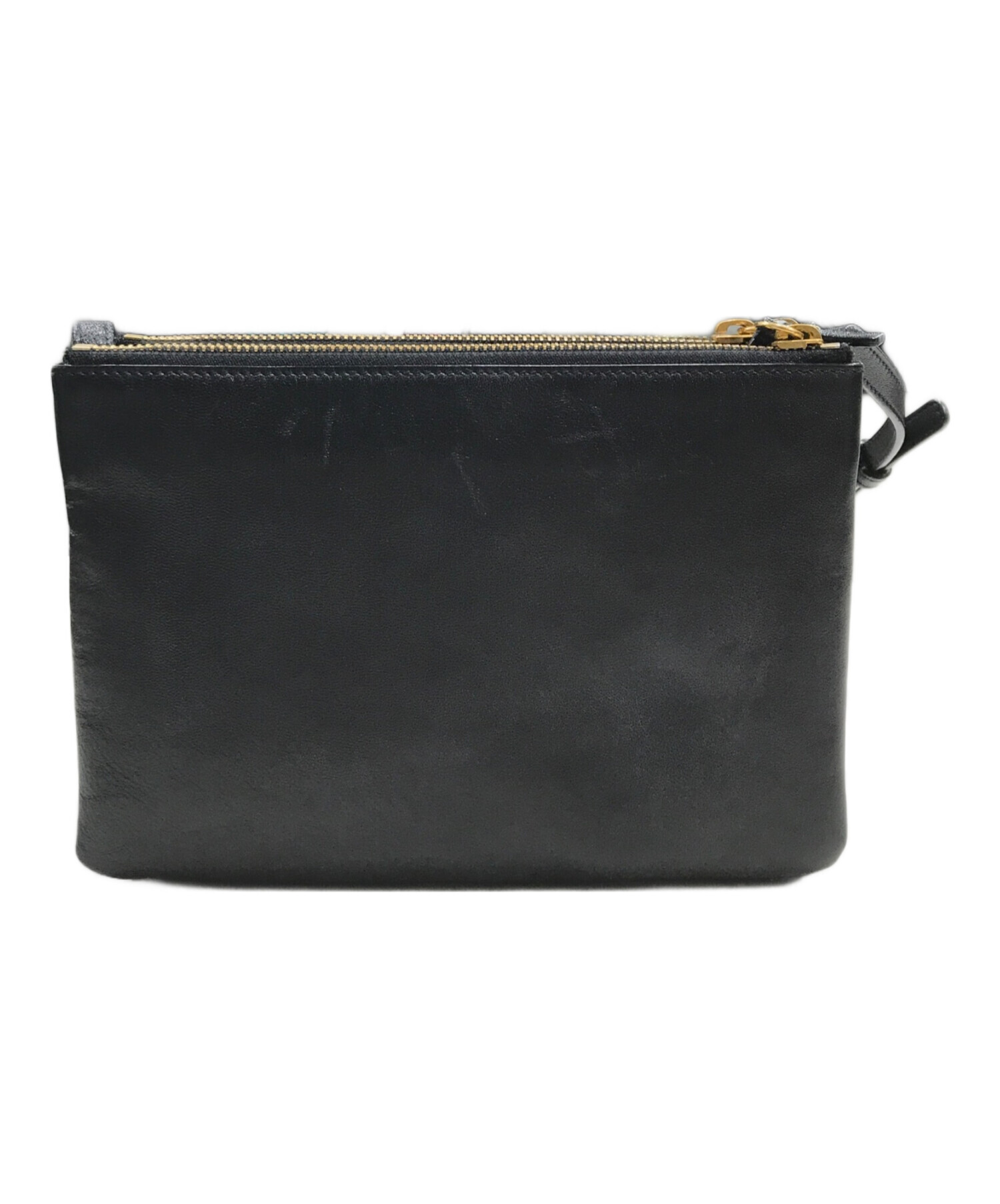 未使用級⭐️CELINE セリーヌ ラージトリオ ショルダーバッグ ブラック 中古・古着通販】CELINE (セリーヌ) トリオラージショルダーバッグ