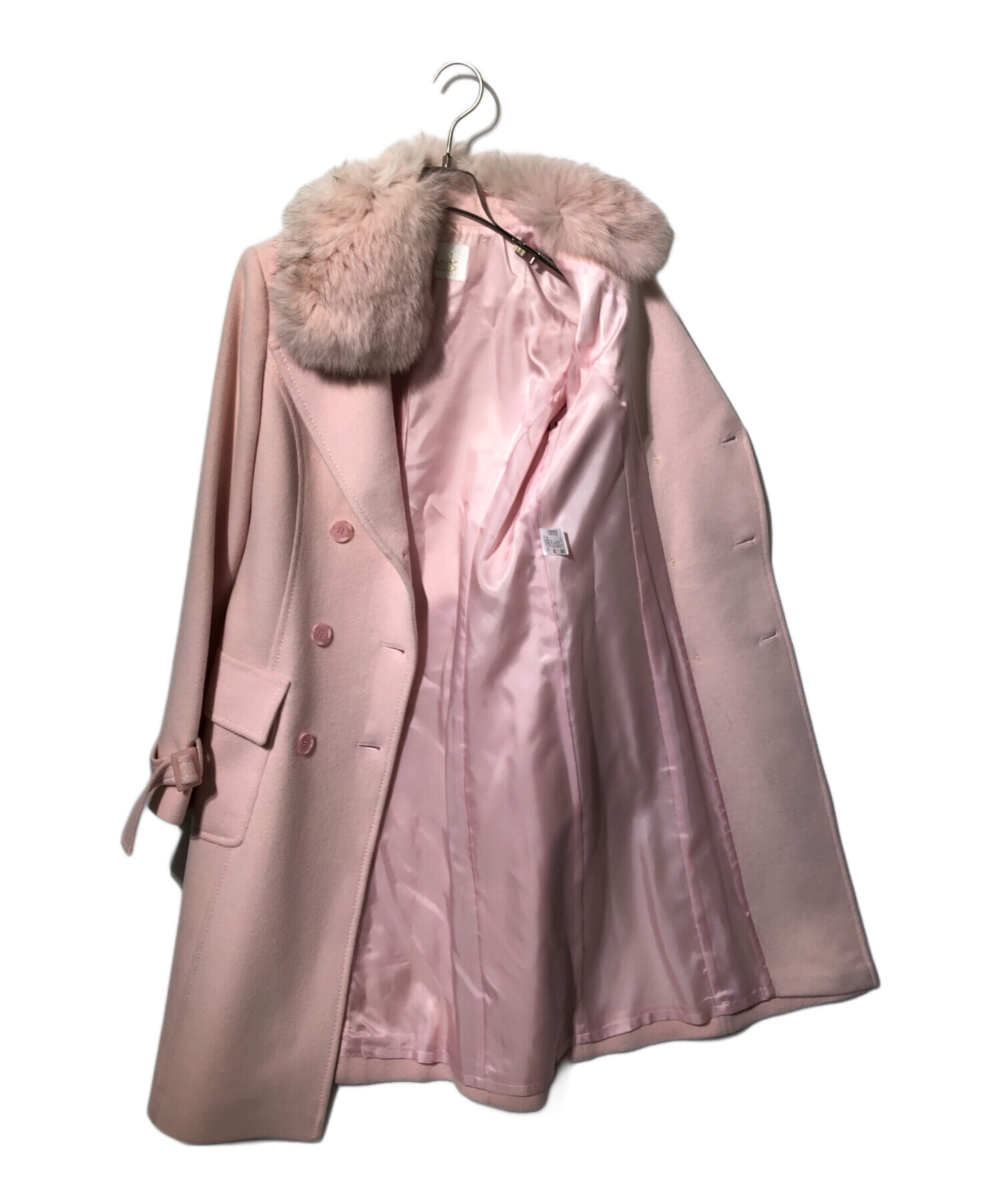 【極上美品】アンゴラ混 ハロッズ Harrods ロングコート レッド 2 M 中古・古着通販】Harrods (ハロッズ) カシミヤブレンドコート ピンク