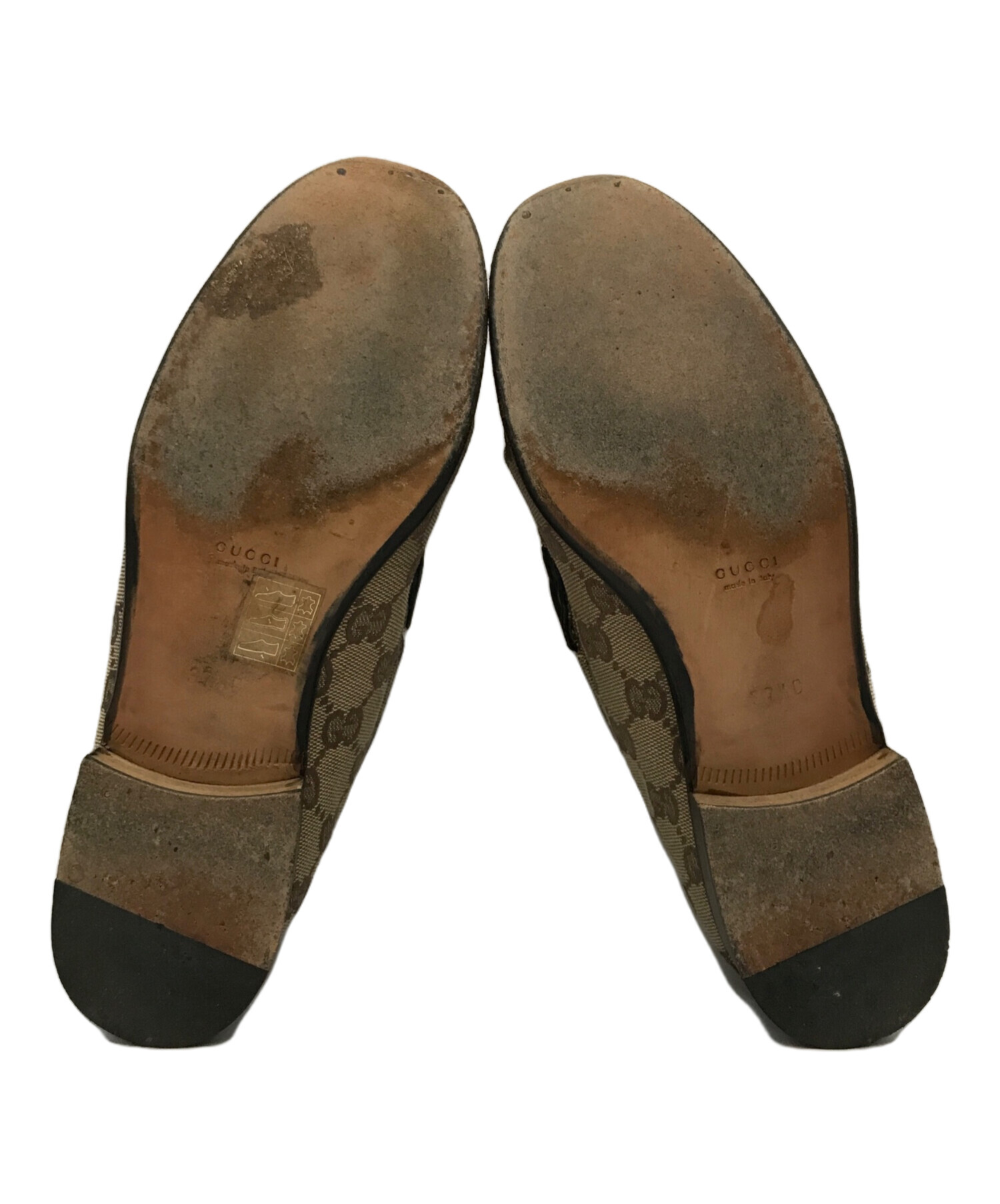 中古・古着通販】GUCCI (グッチ) GGキャンバスビットローファー